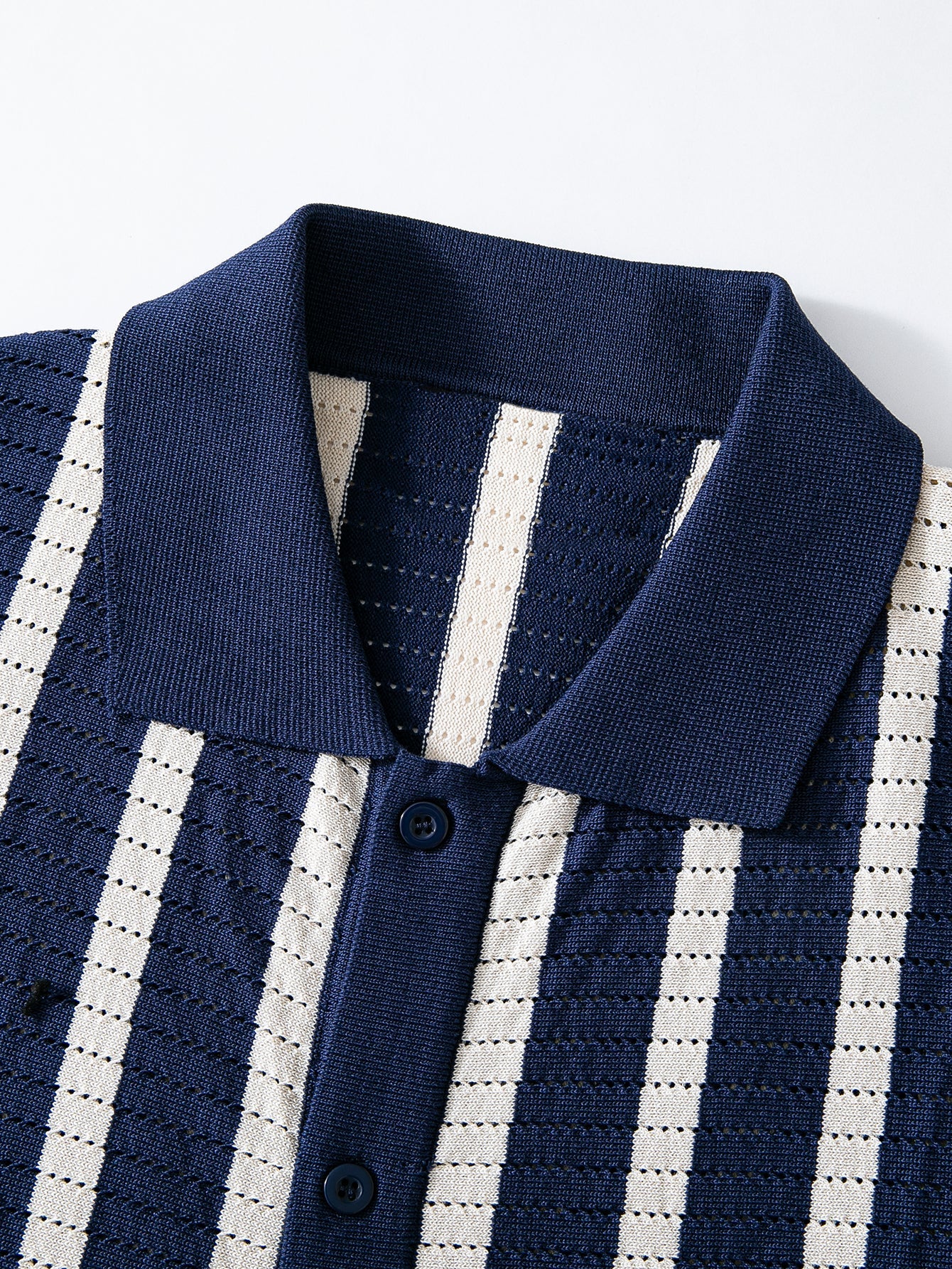Stripe Button Up Knit Shirt