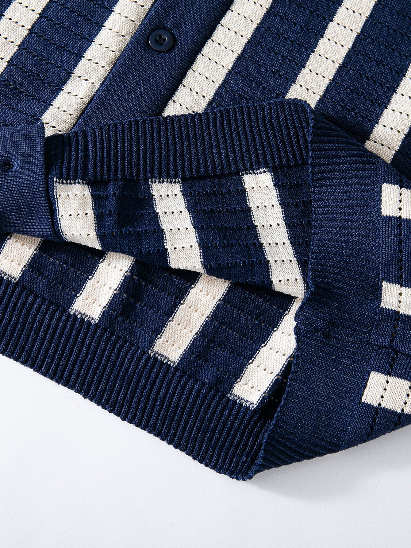 Stripe Button Up Knit Shirt