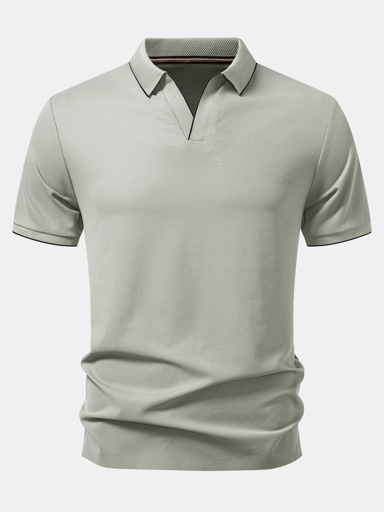Waffle V Neck Polo