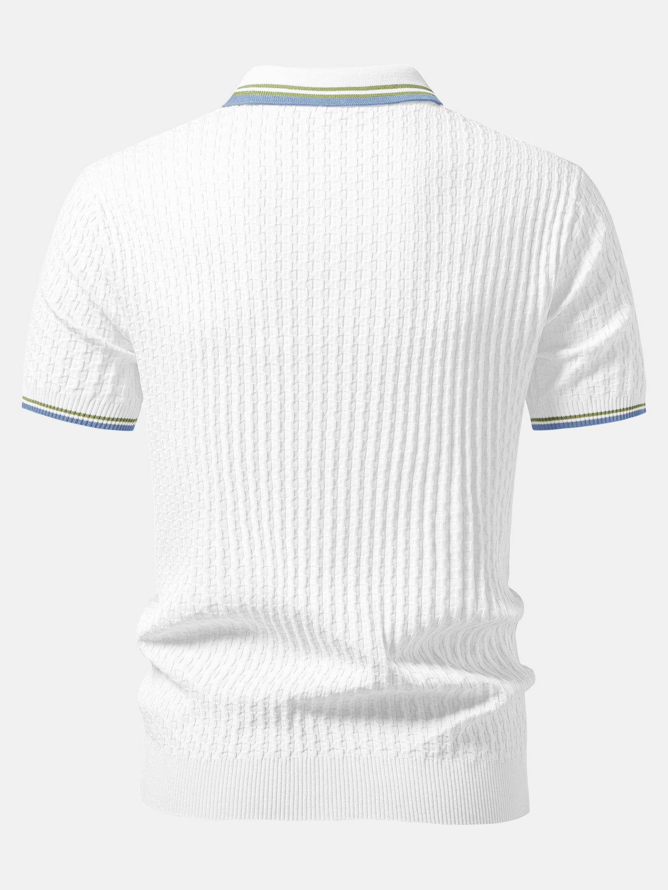 Contrast Trim Textured Knit Polo