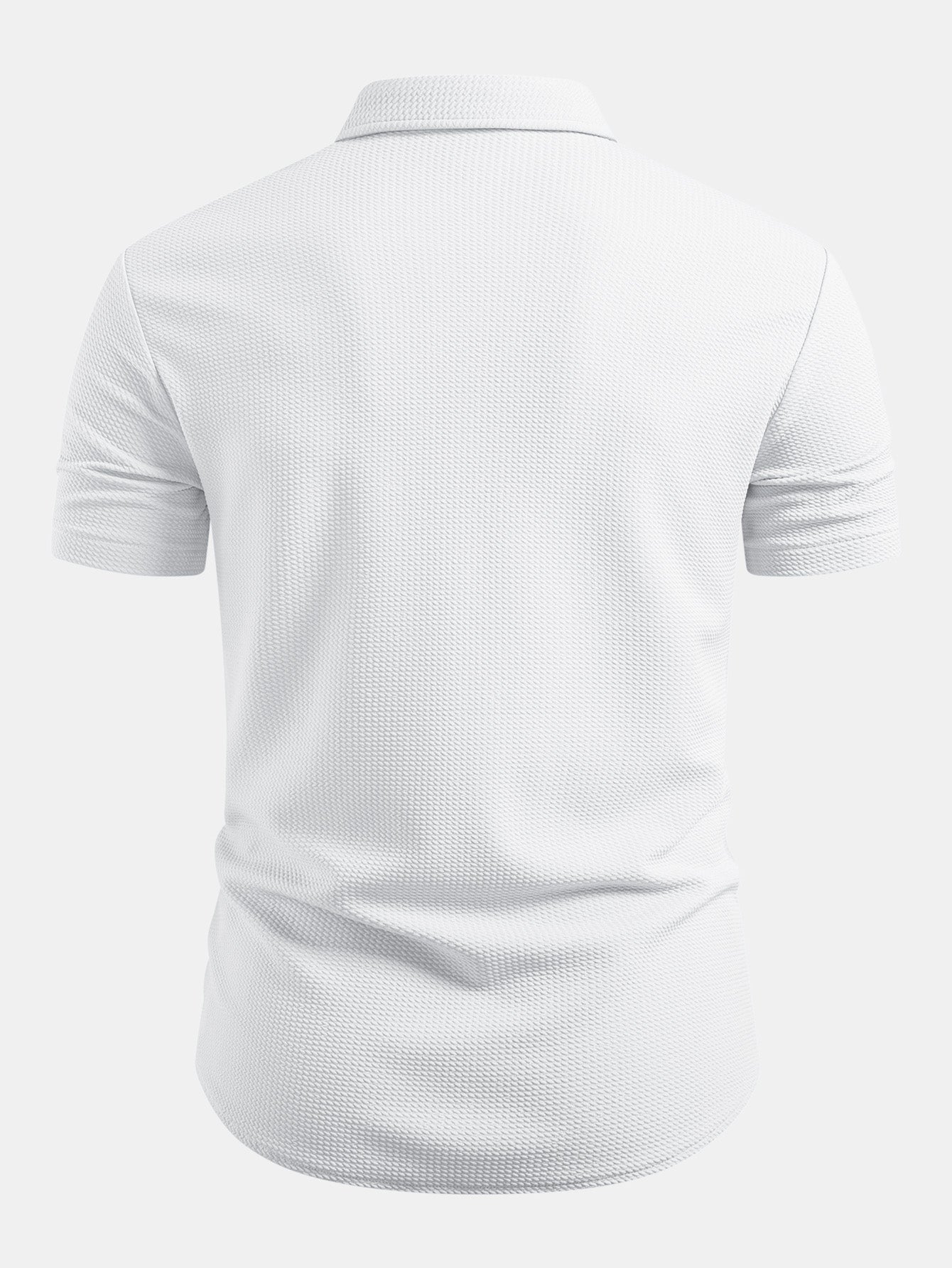 Muscle Fit Textured Button Up Shirt