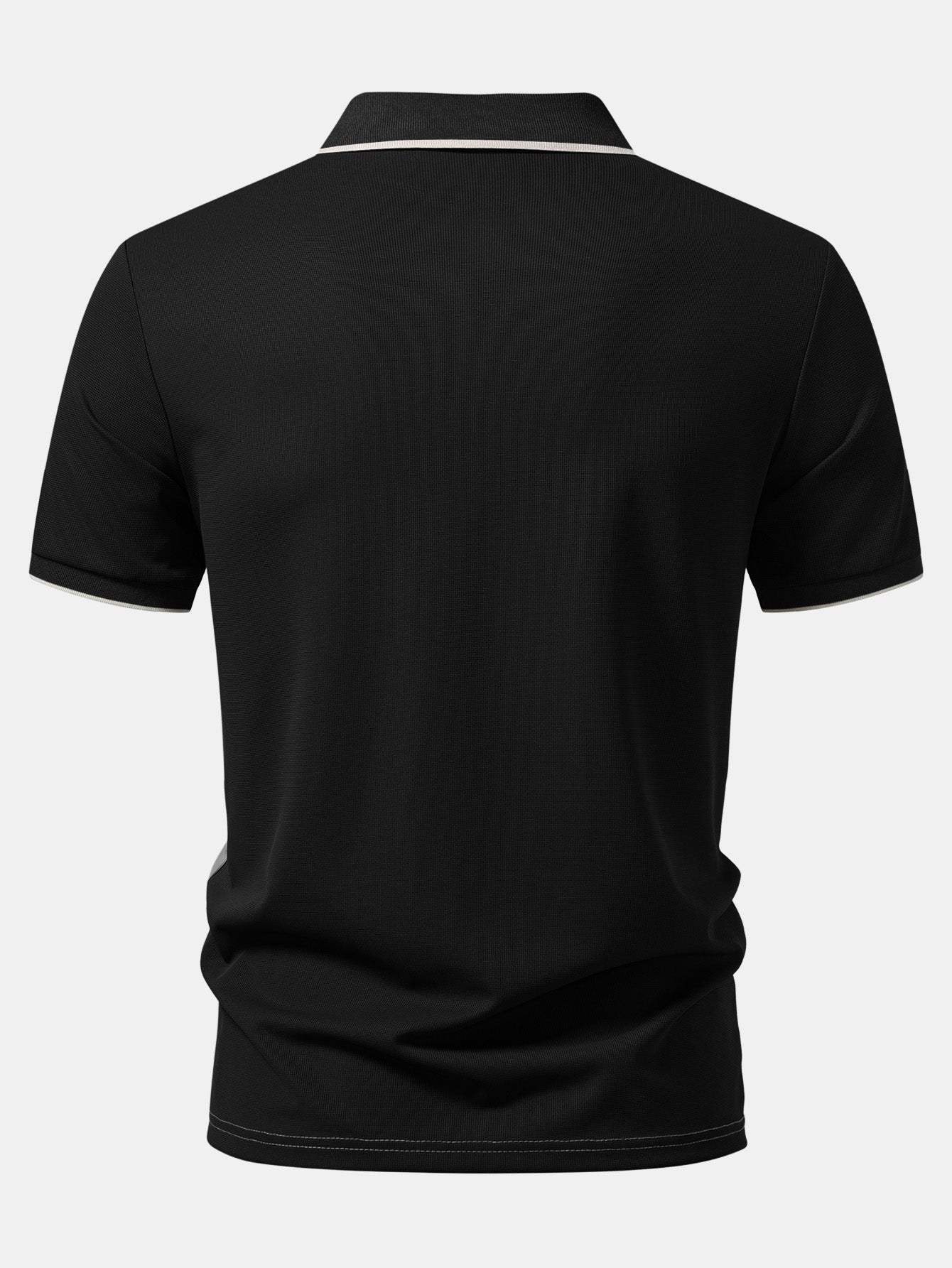 Color Block Zipper Polo