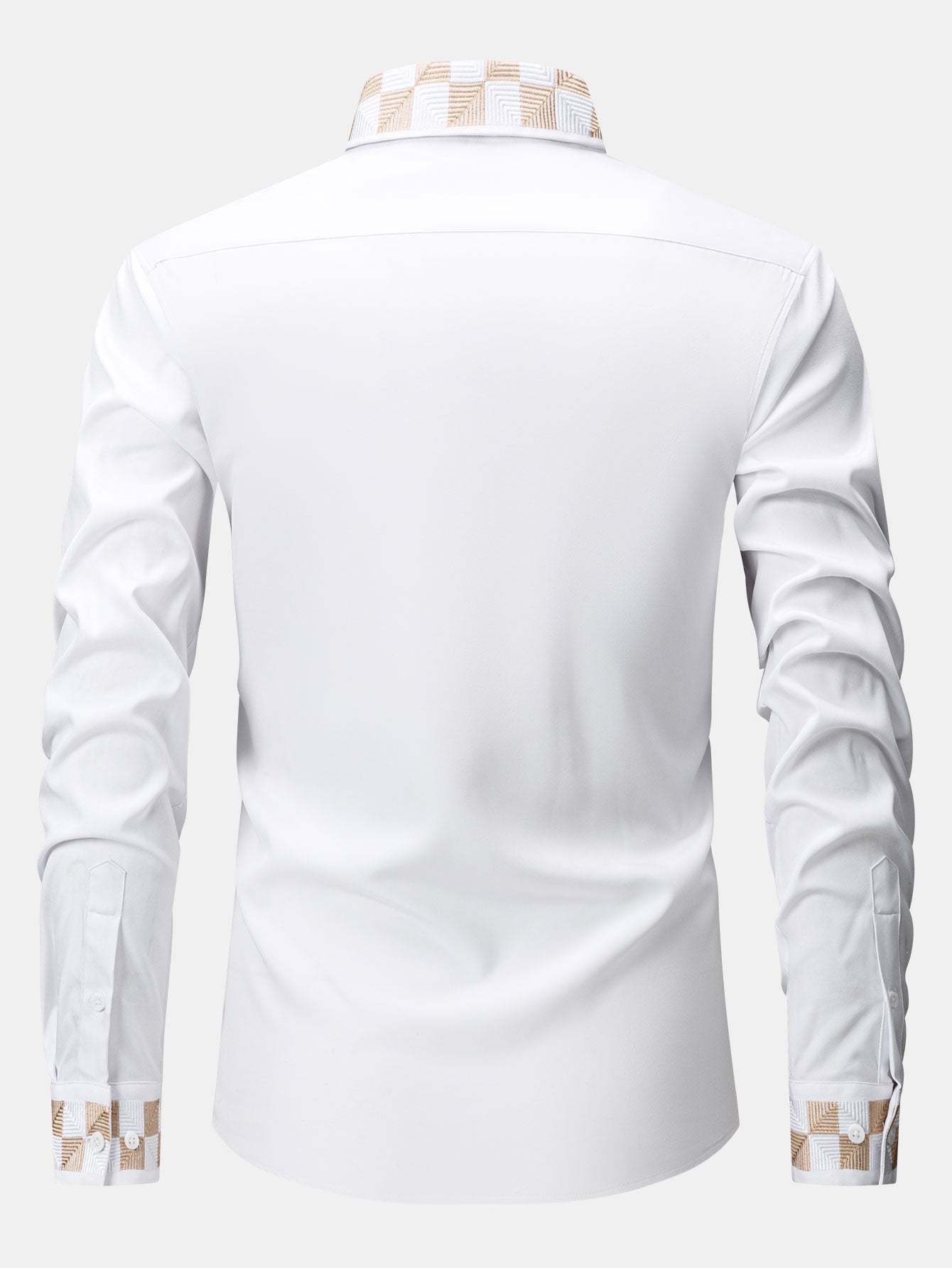 Long Sleeve Embroidered Hidden Buttons Placket Shirt