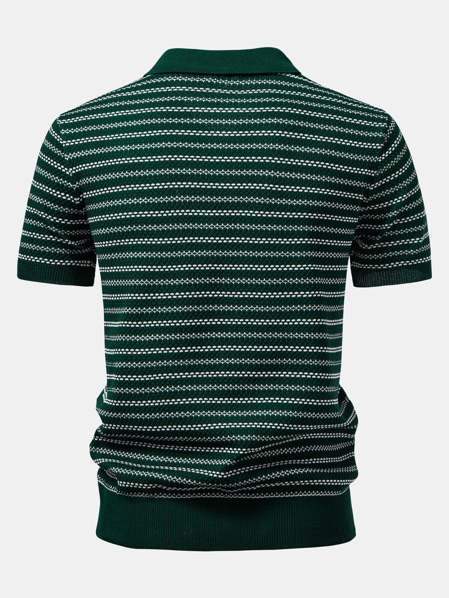Stripe Knitted Polo Shirt