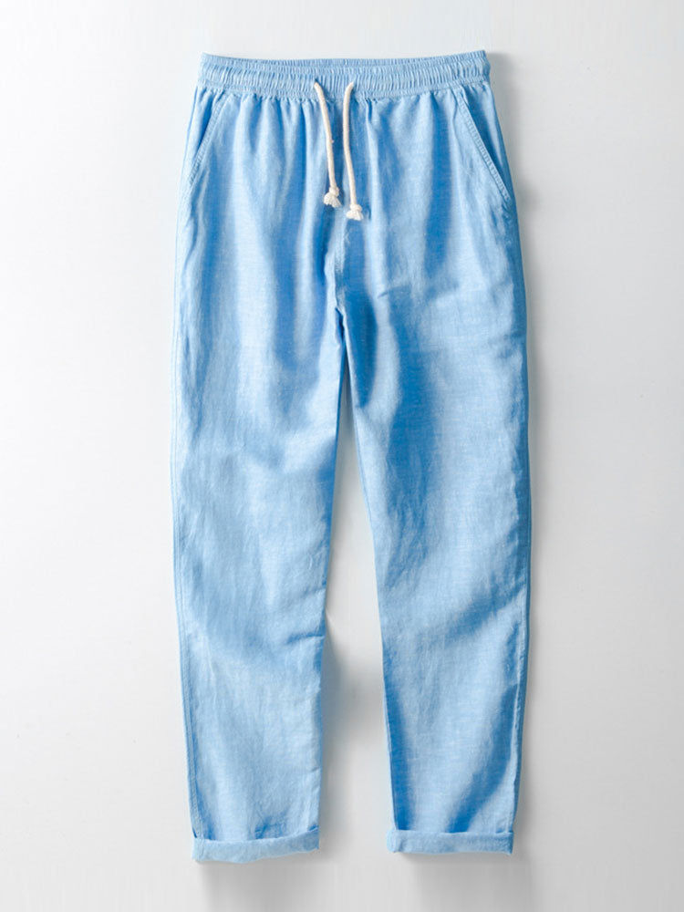 Straight Leg Linen Trousers