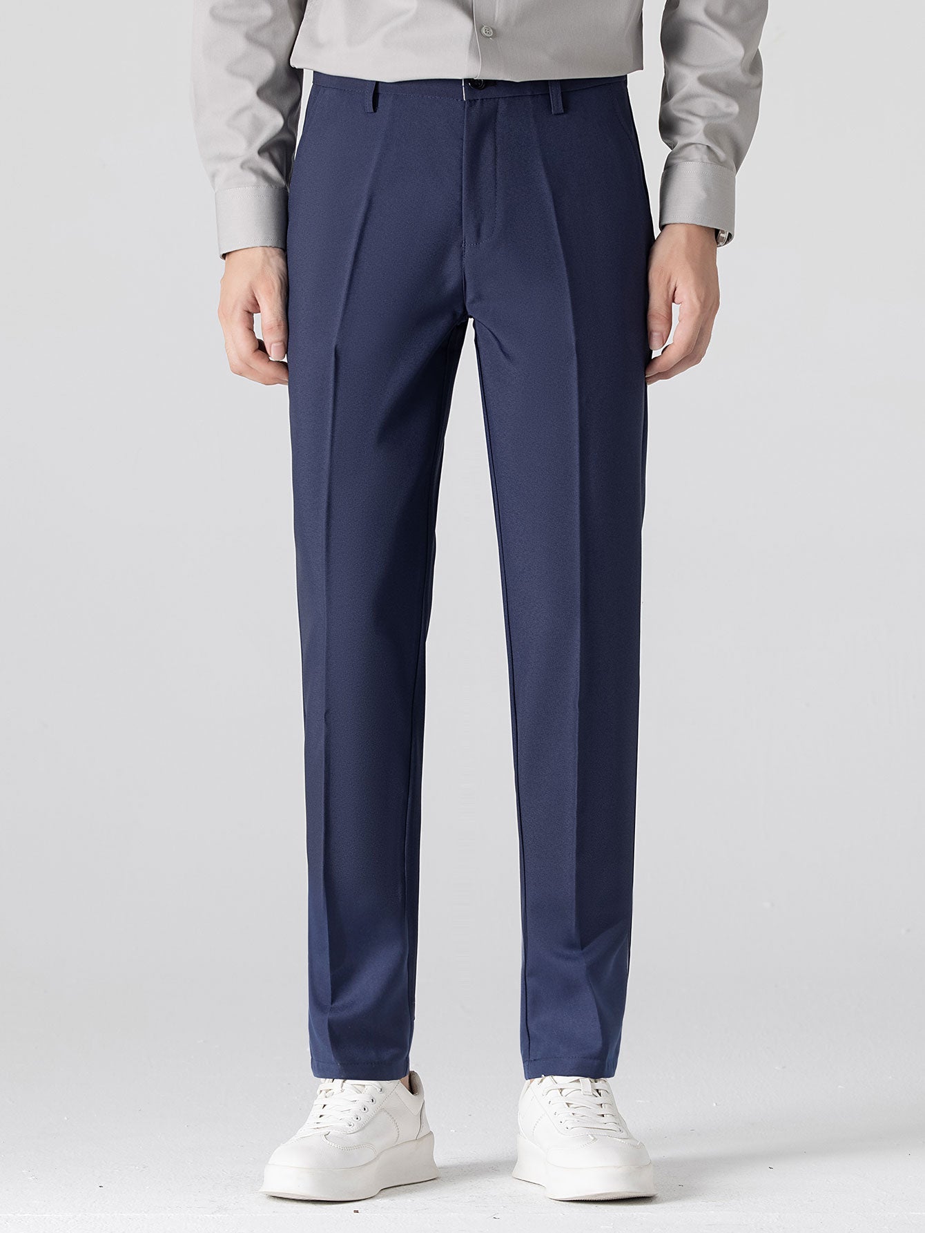 Stripe Zip Knit Ribbed Polo Shirt & Slim Fit Tapered Trousers