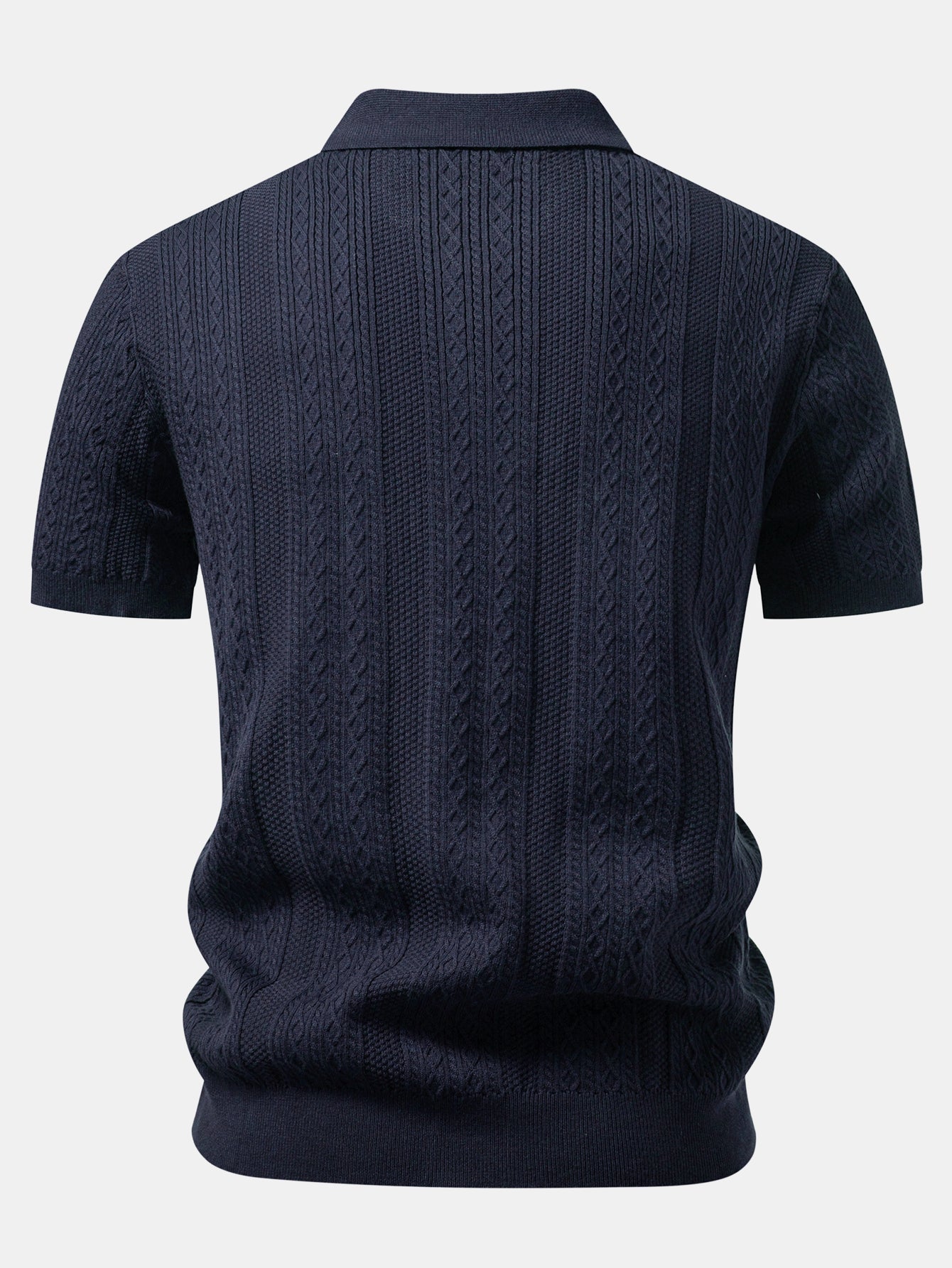 Geometric Jacquard Knit Polo