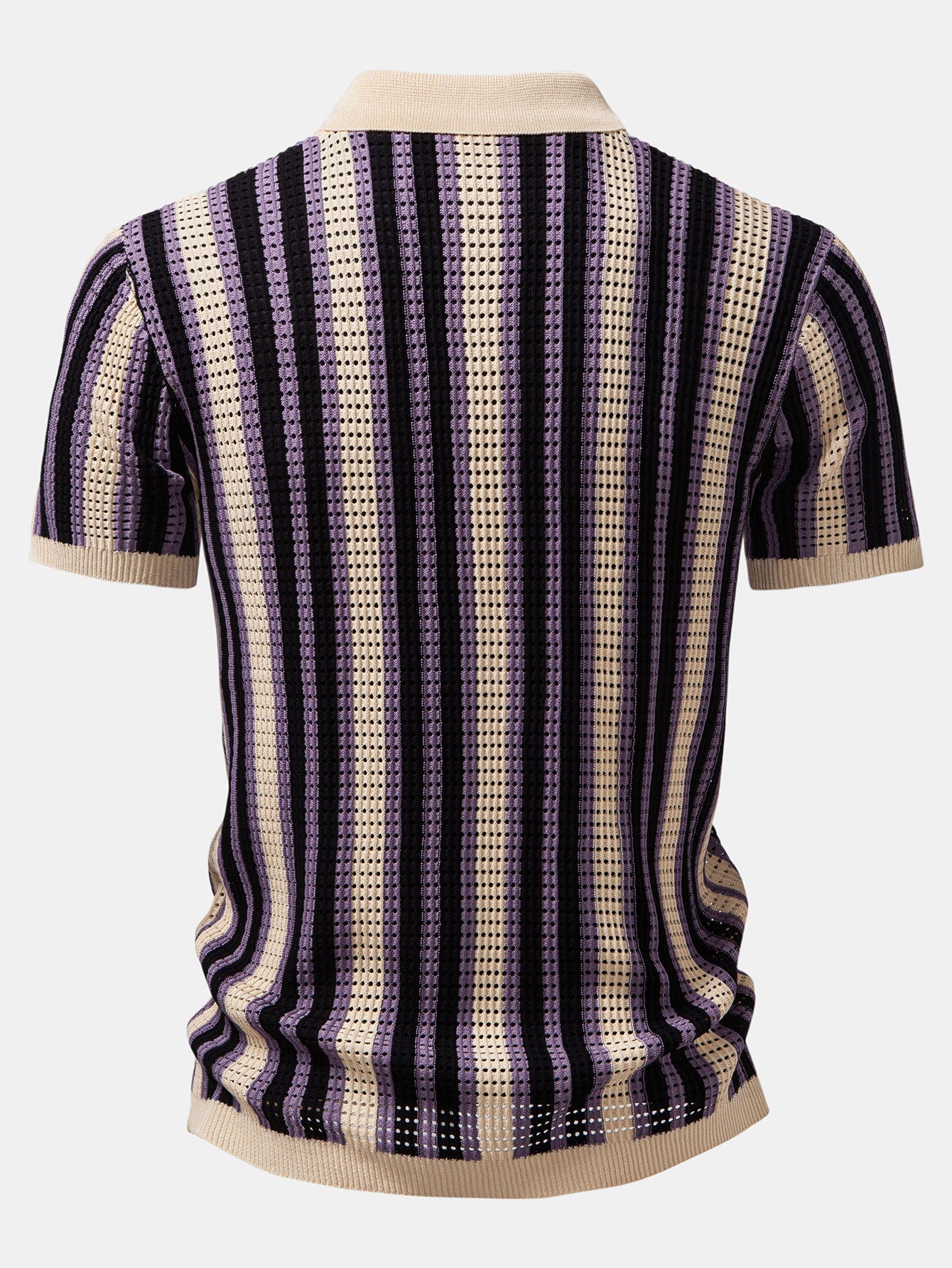 Stripe Eyelet Crochet Shirt