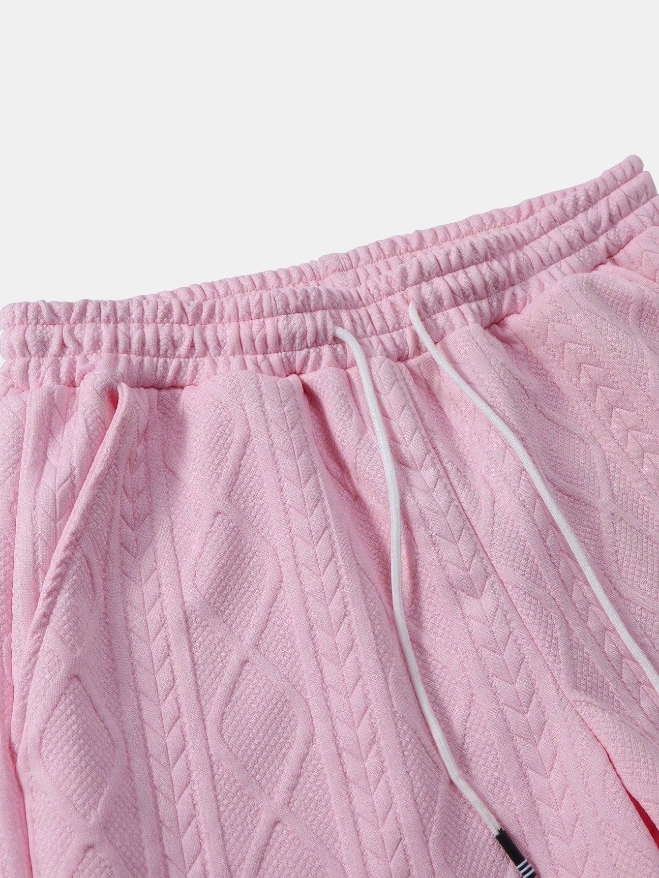 Twist Geometry Jacquard Button Up Shirt & Drawstring Shorts