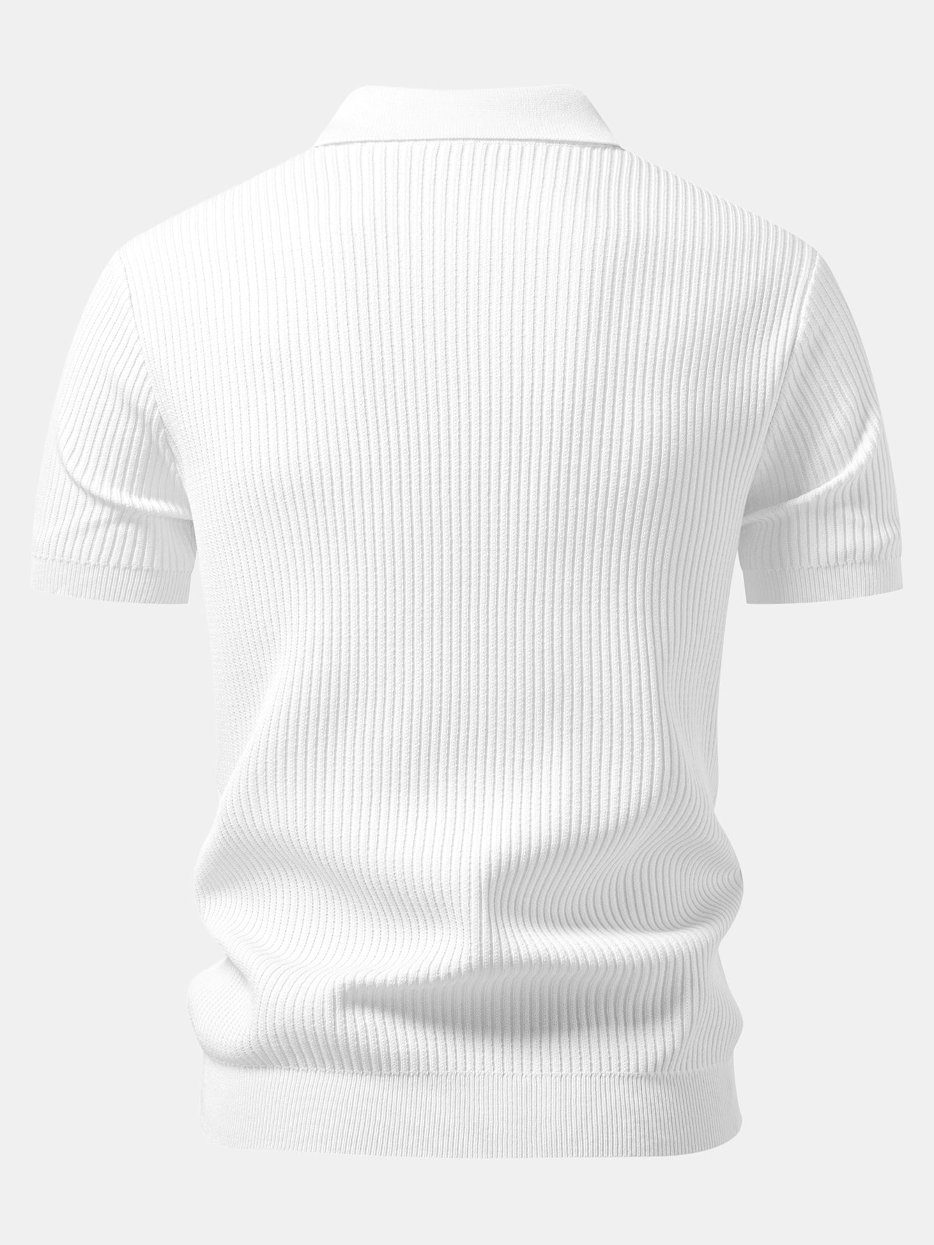 Ribbed Zipper Knit Polo