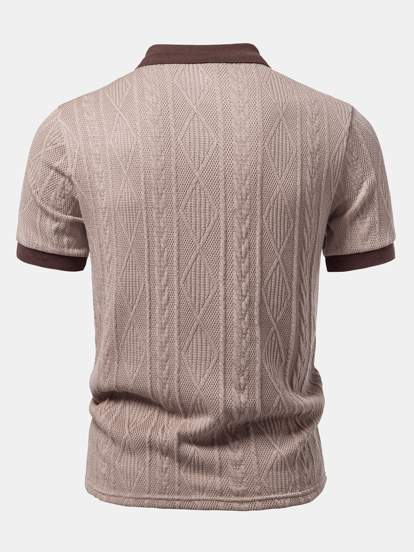 Contrast Geometry Jacquard Knit Polo