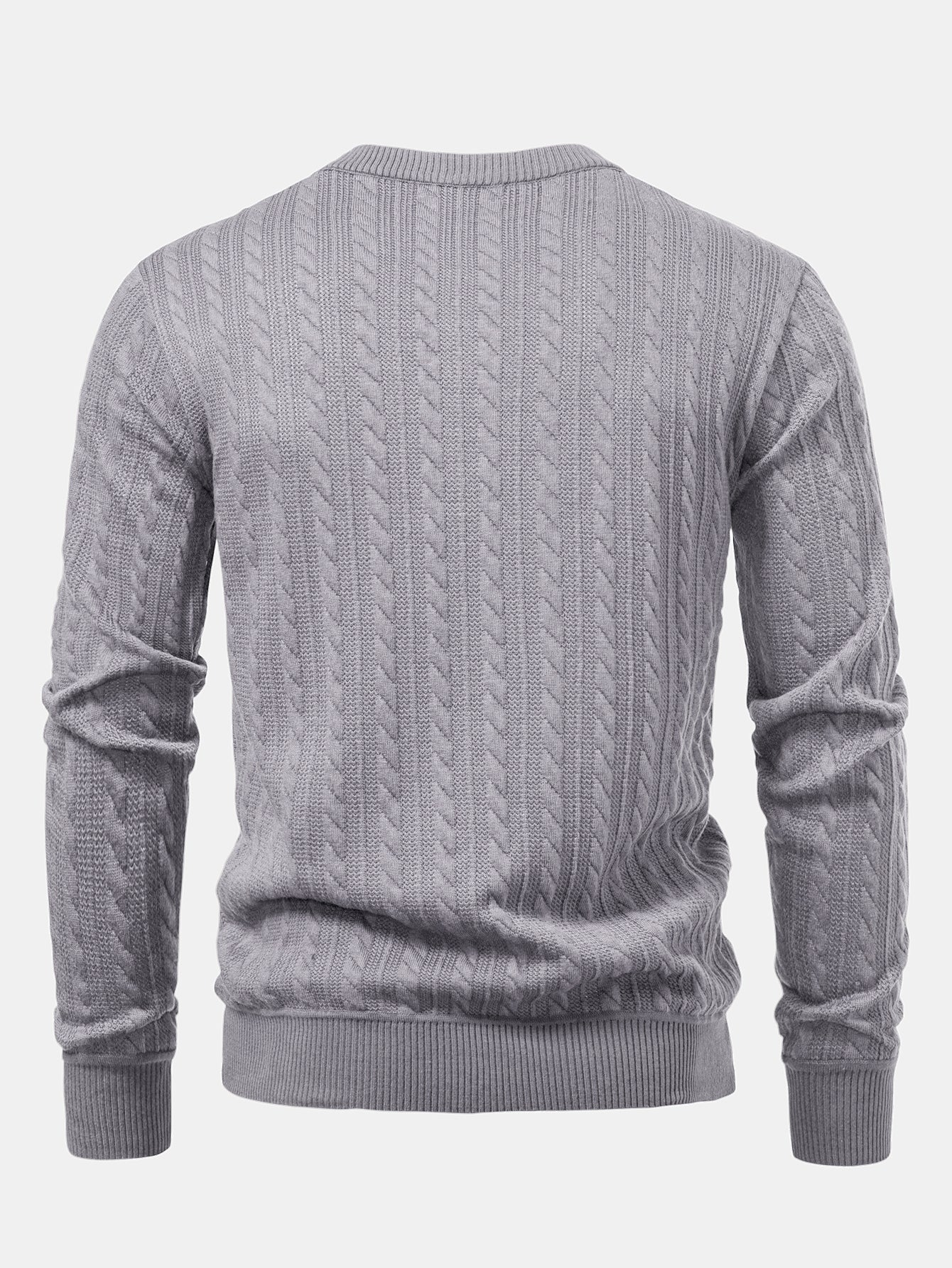 Stripe Jacquard Crew Neck Sweater