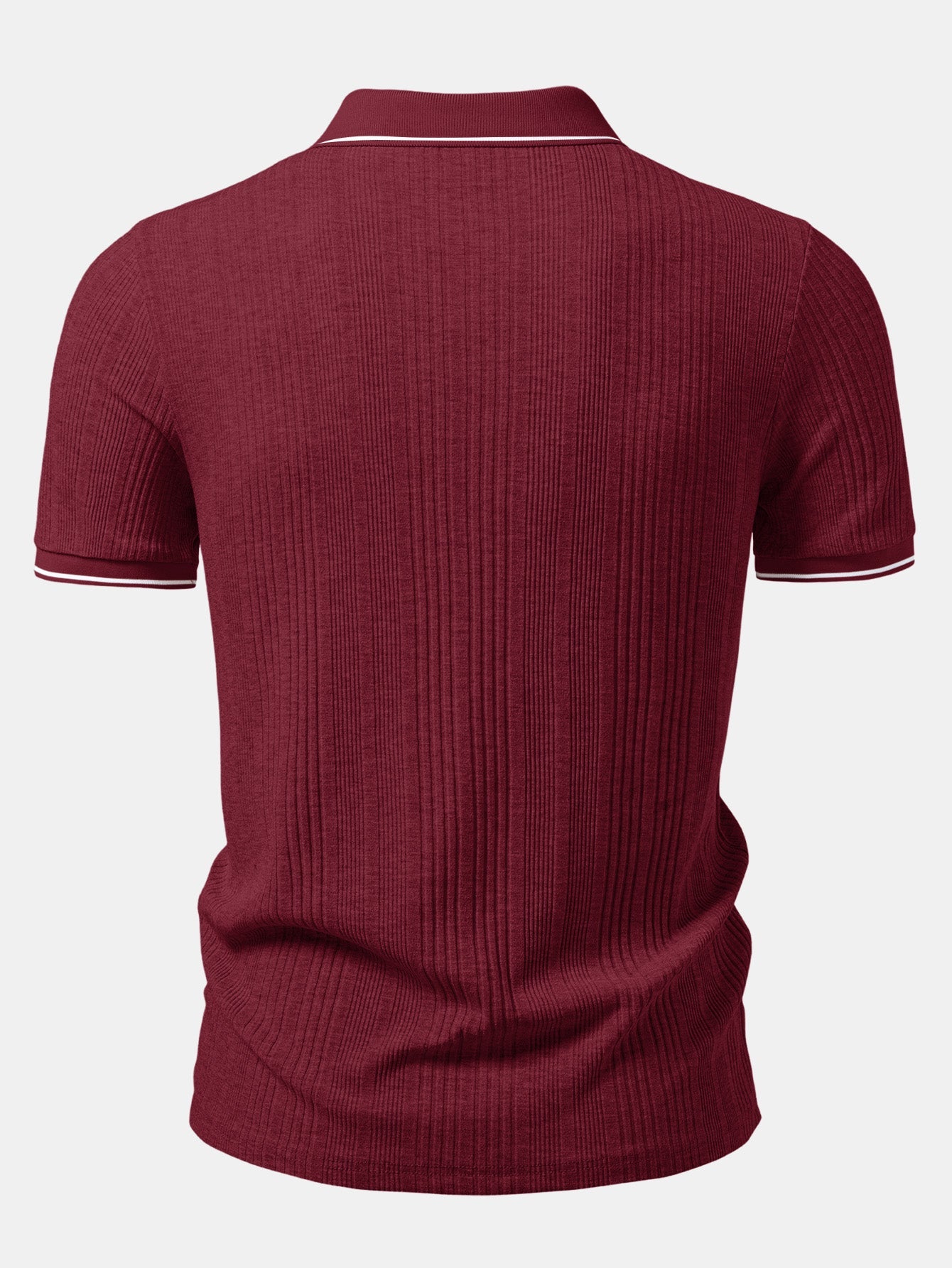 Contrast Stripe Trim Ribbed Polo