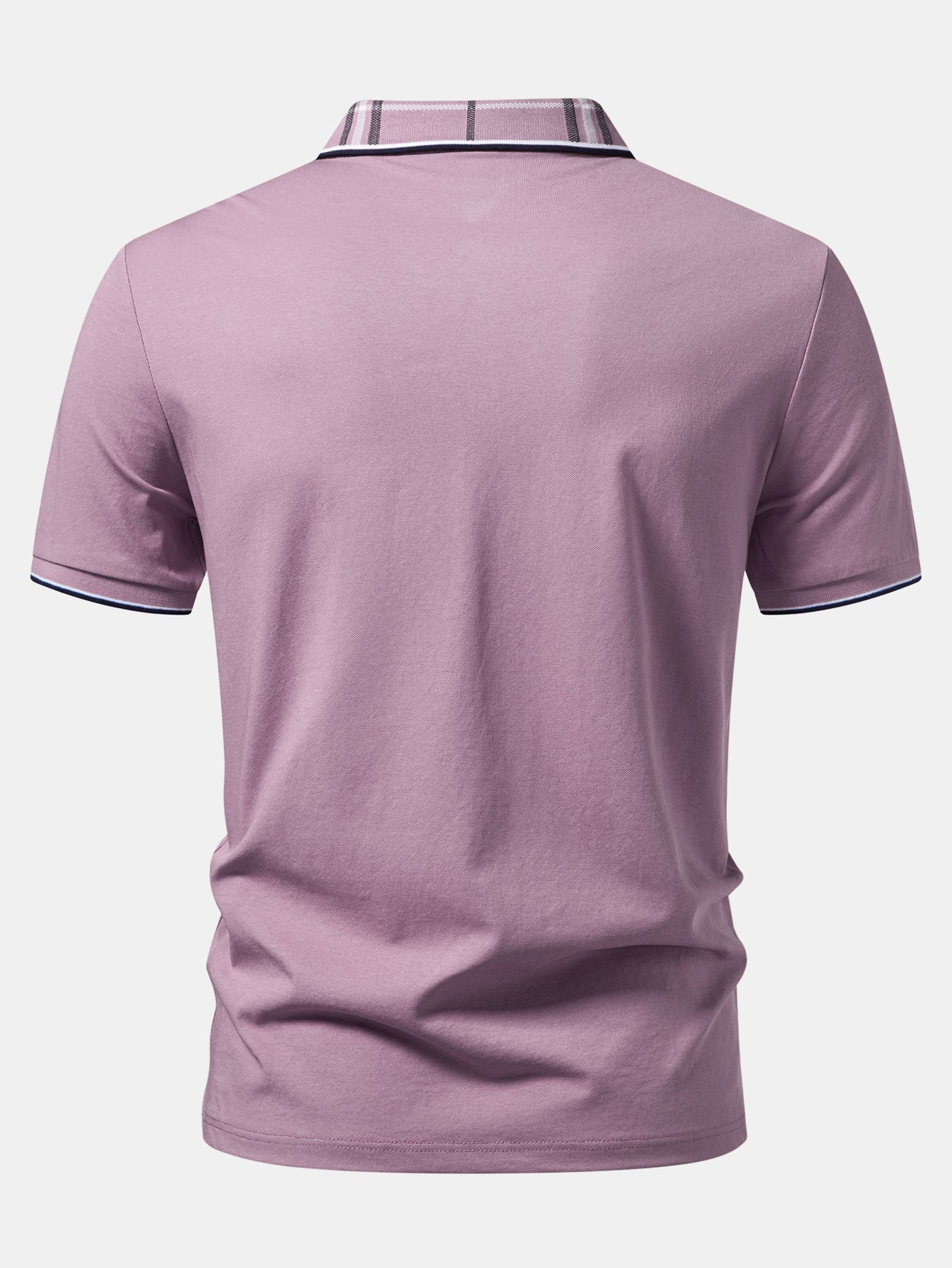 Plaid Collar Polo