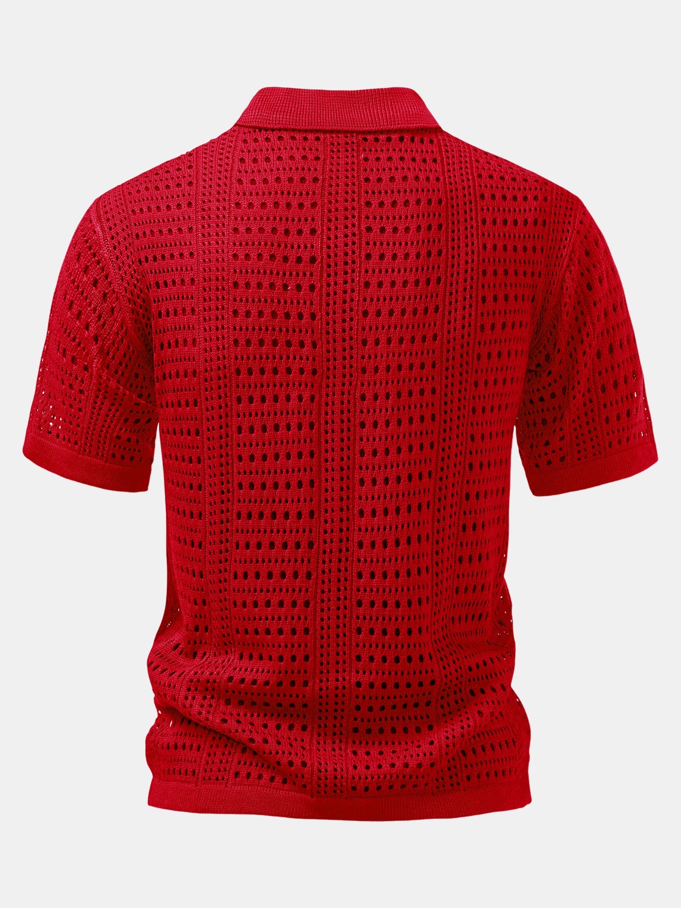 Crochet  V Neck Polo Shirt & Straight Leg Linen Pants