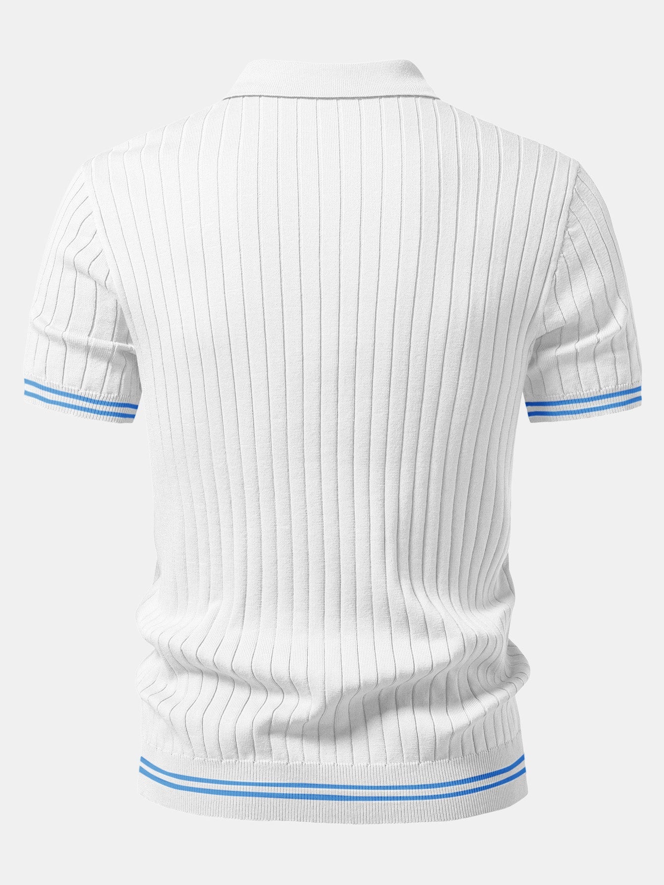 Contrast Trim Johnny Collar Knit Polo
