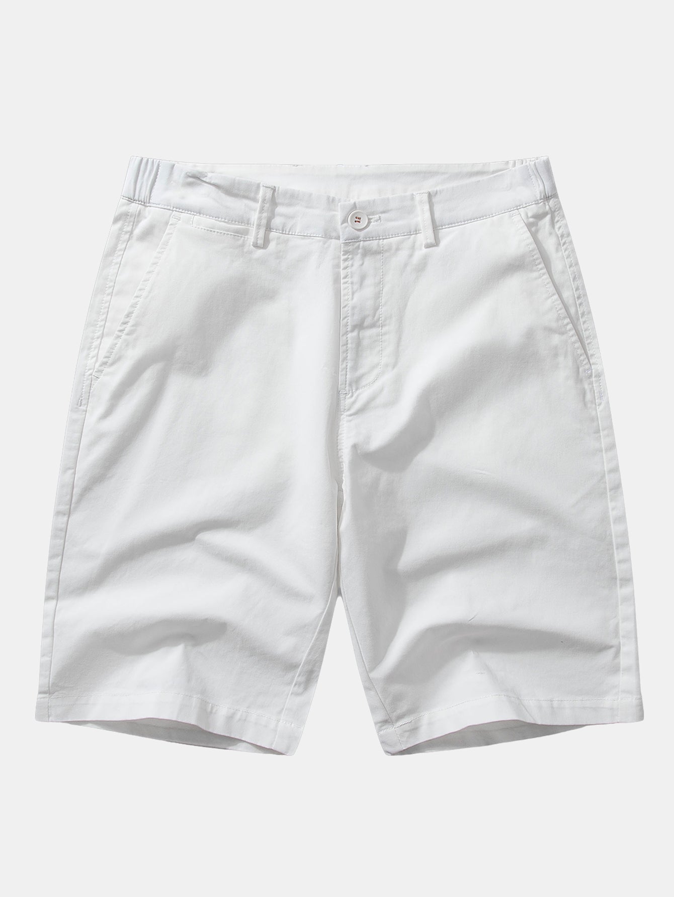 Stripe Knit Zip Up Polo Shirt & Cotton Chino Shorts
