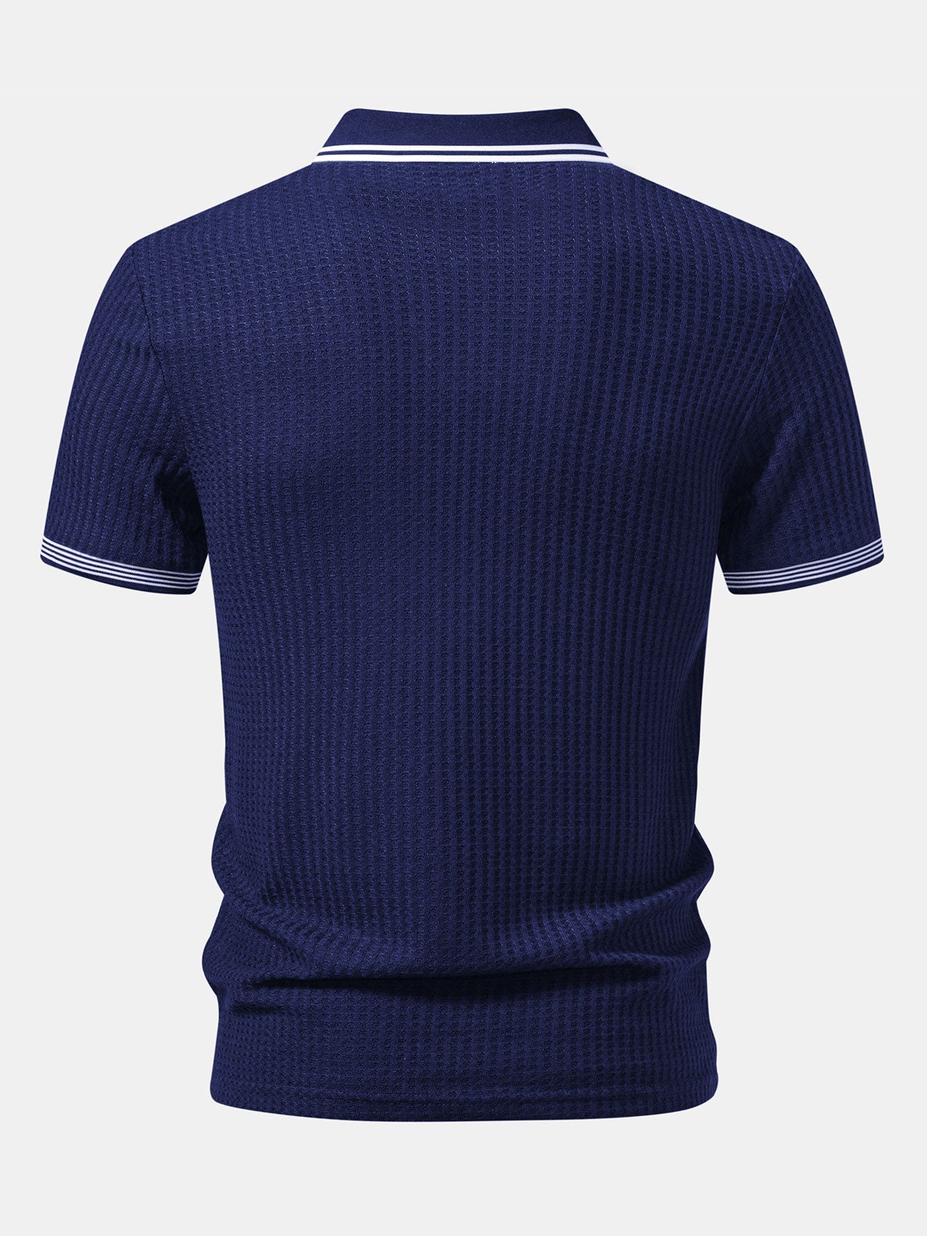Waffle V Neck Knit Polo