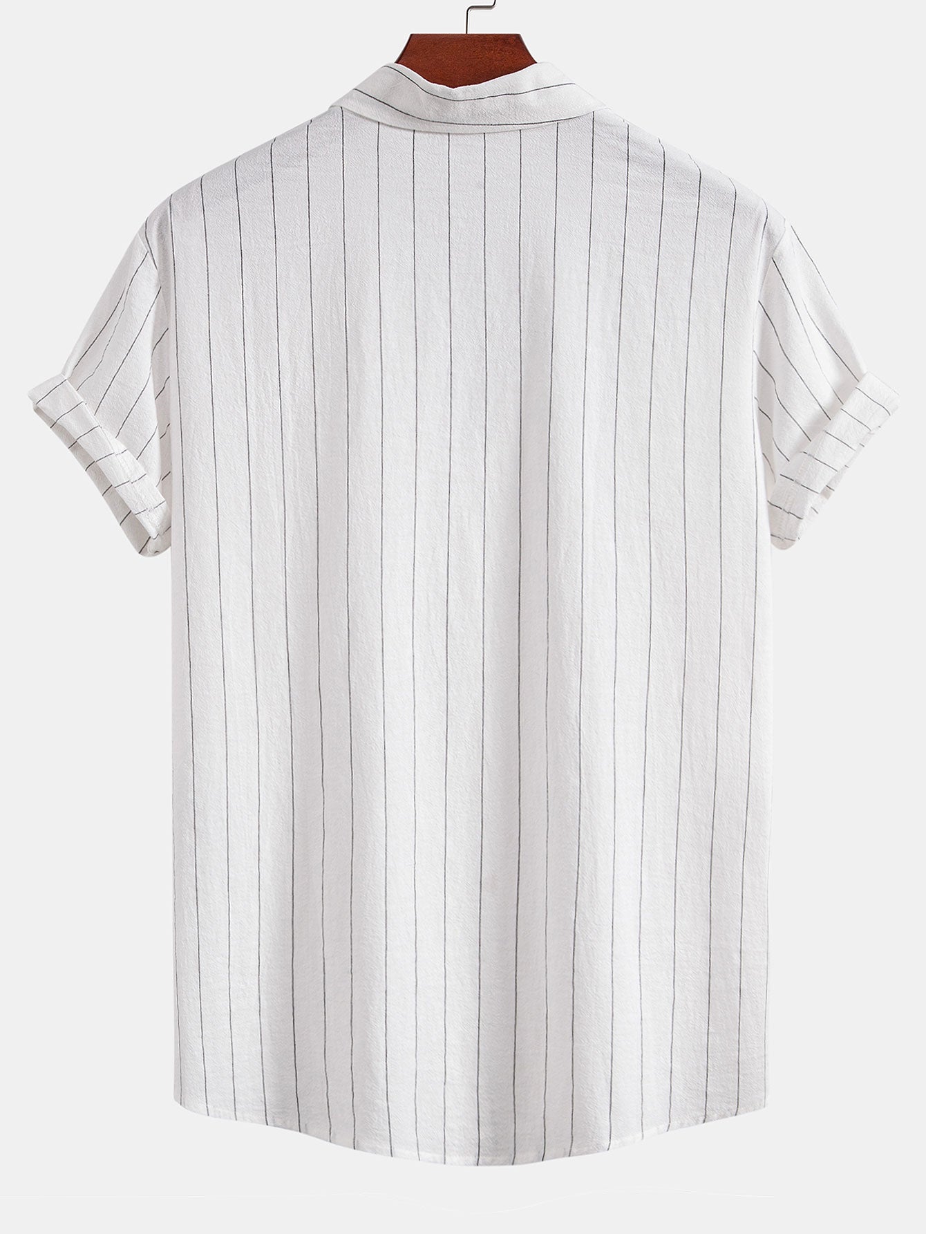 Linen Look Striped Button Up Shirt & Drawstring Shorts