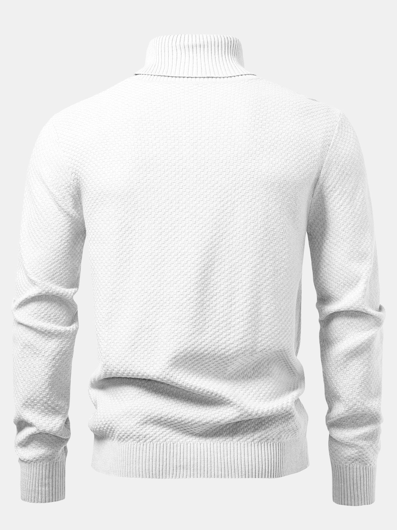 Checkerboard Textured Turtle Neck Sweater