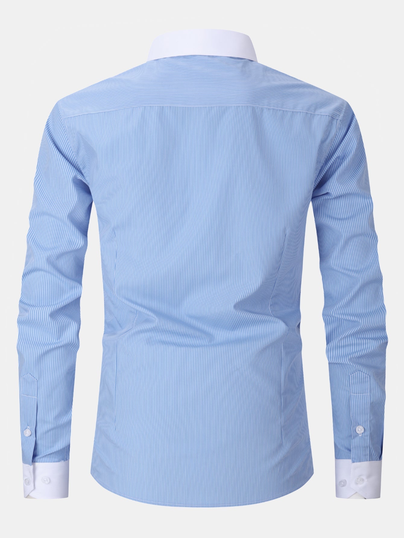 Stripe Contrast Collar Dress Shirt