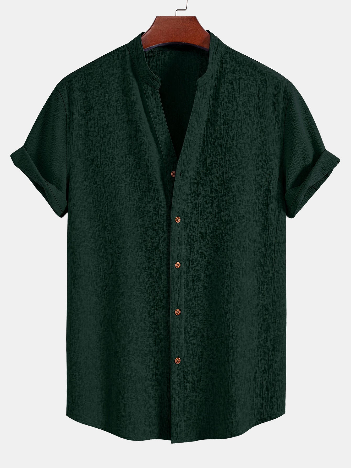 Crinkled Textured V Neck Shirt & Crinkle Textured Straight Leg Pants