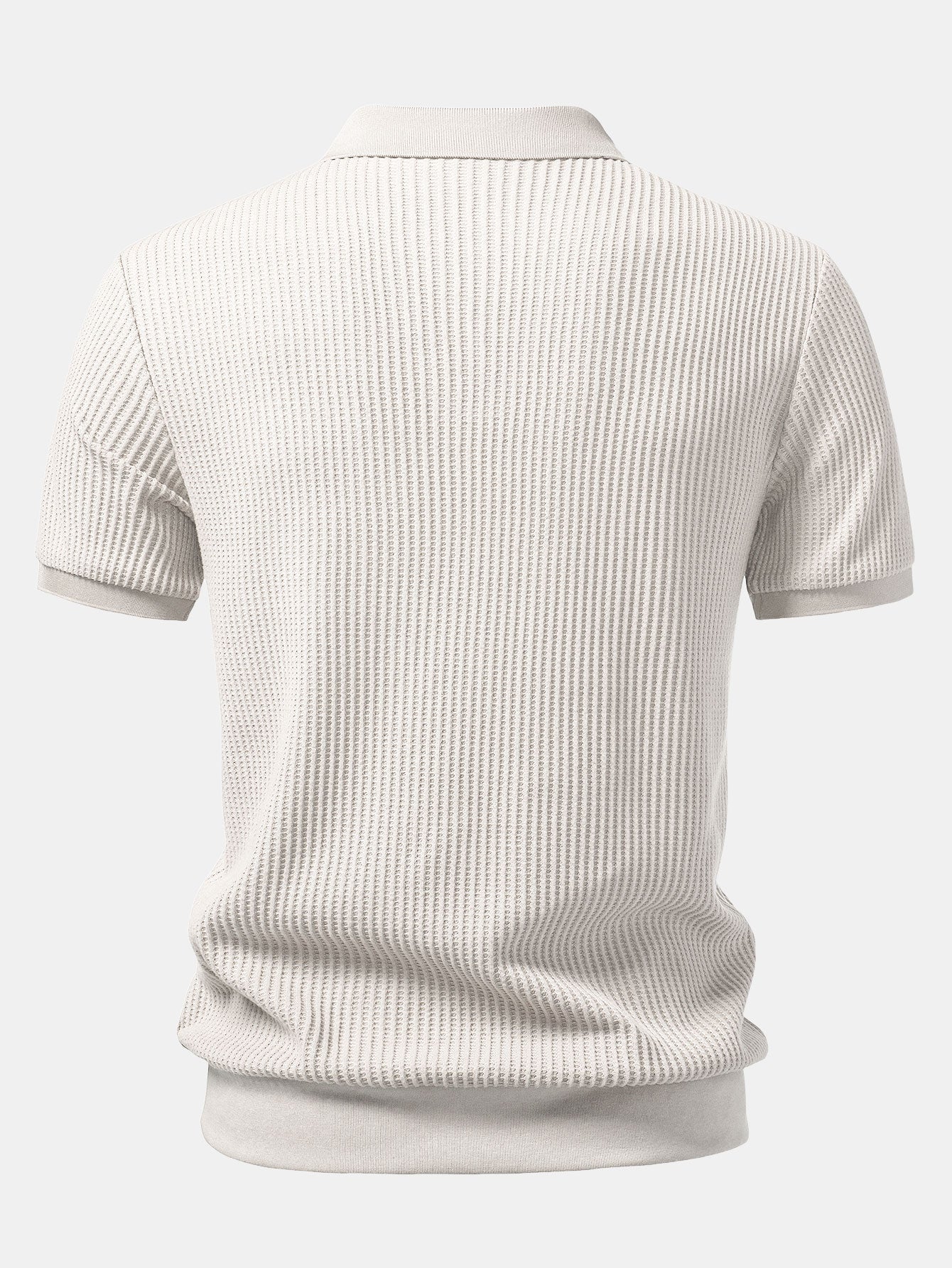 Waffle Johnny Collar Polo With Pocket & Slim Fit Tapered Trousers