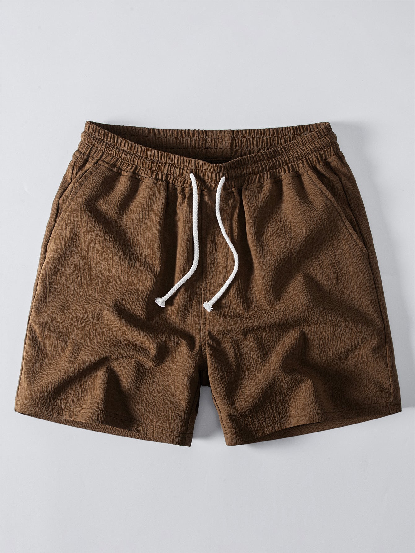 Crinkle Textured Drawstring 5" Shorts