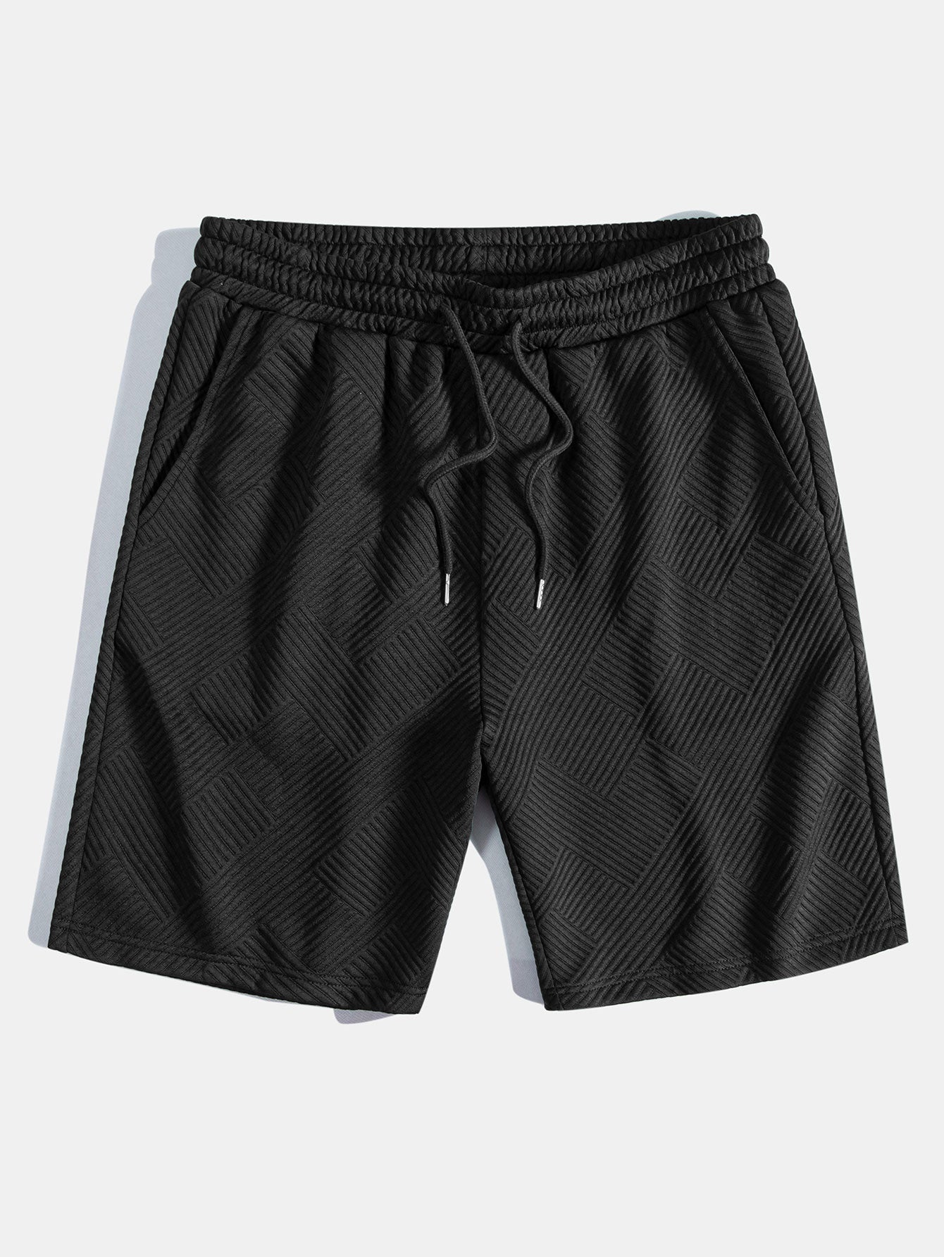 3 Pieces Striped Jacquard Drawstring Shorts