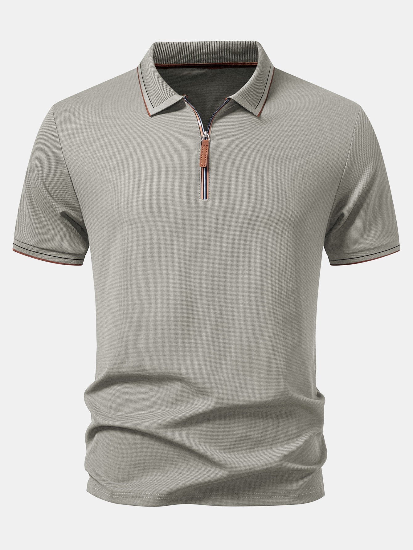 Solid Zipper Polo