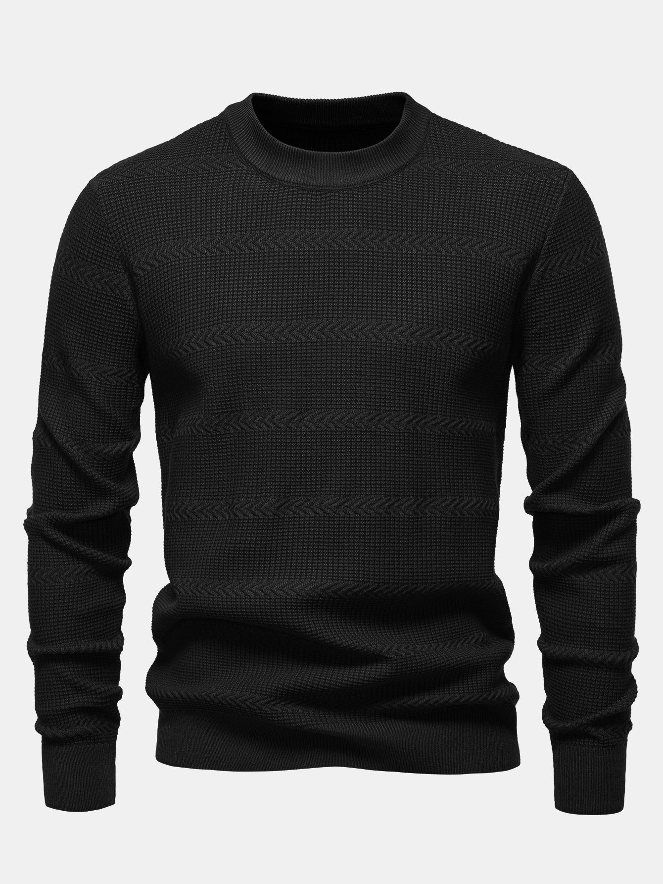 Geometric Jacquard Crew Neck Sweater