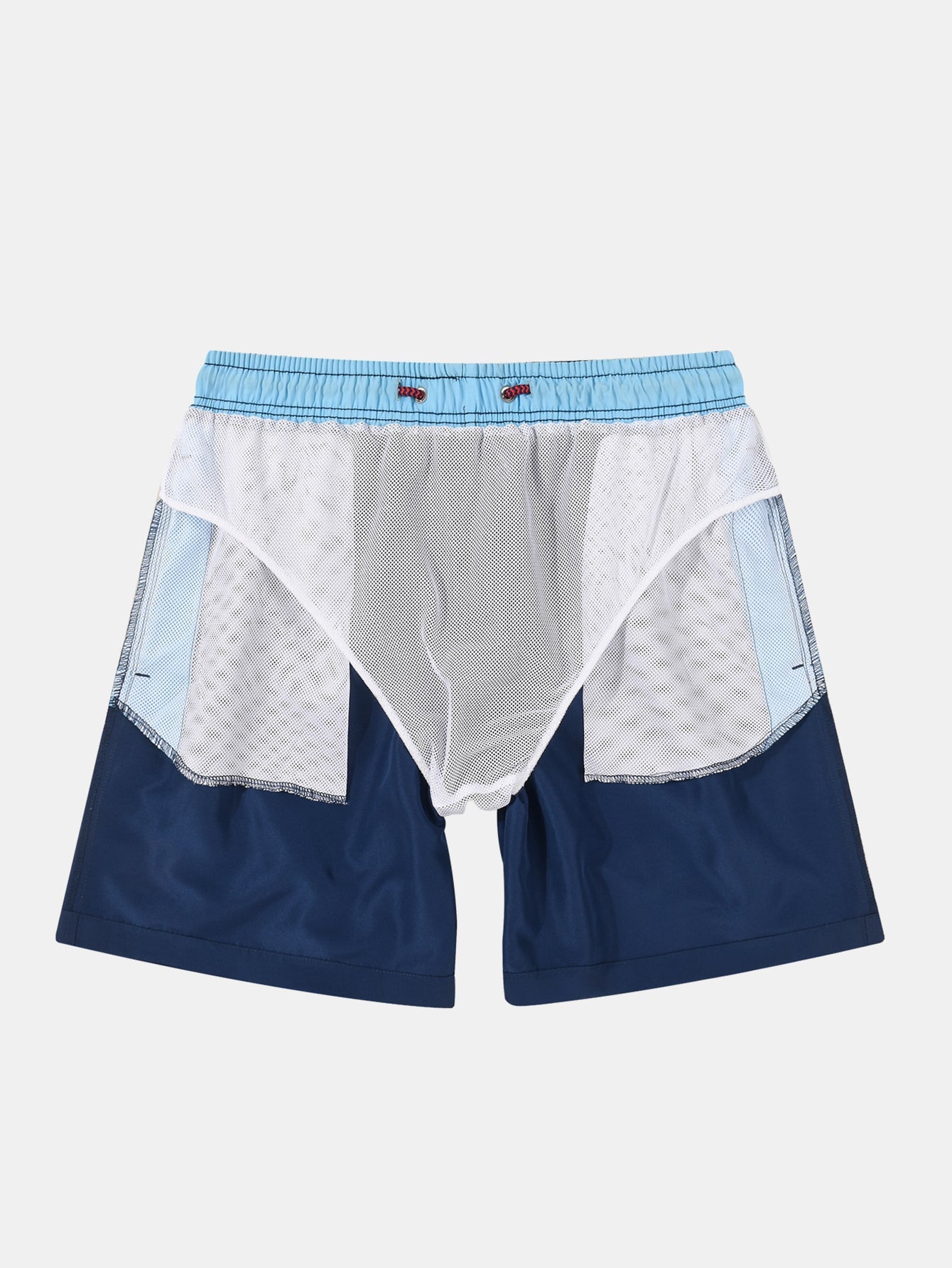 3 Pieces Contrast Waistband Swim Shorts