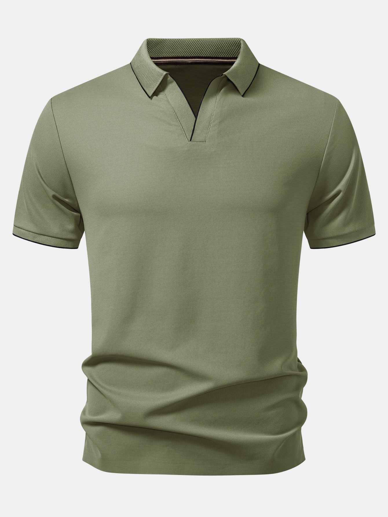 Waffle V Neck Polo