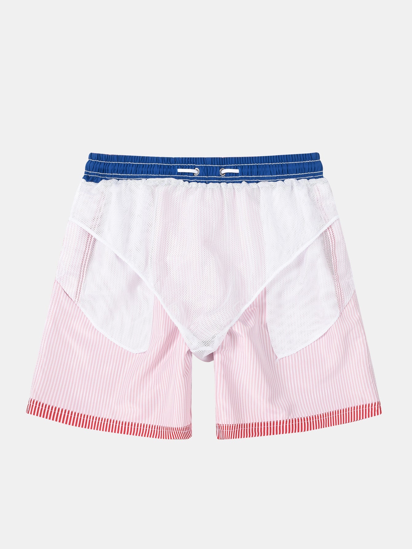 Vertical Striped Drawstring Swim Shorts