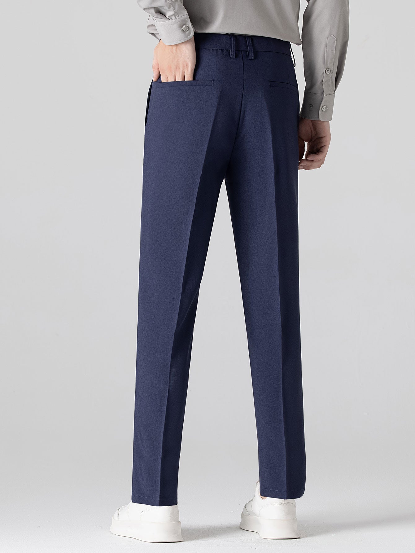 Contrast Knit Waffle Johnny Collar Polo & Slim Fit Tapered Trousers
