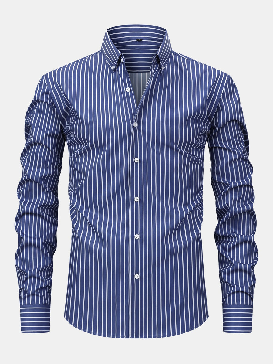 Long Sleeve Stripe Button Up Shirt