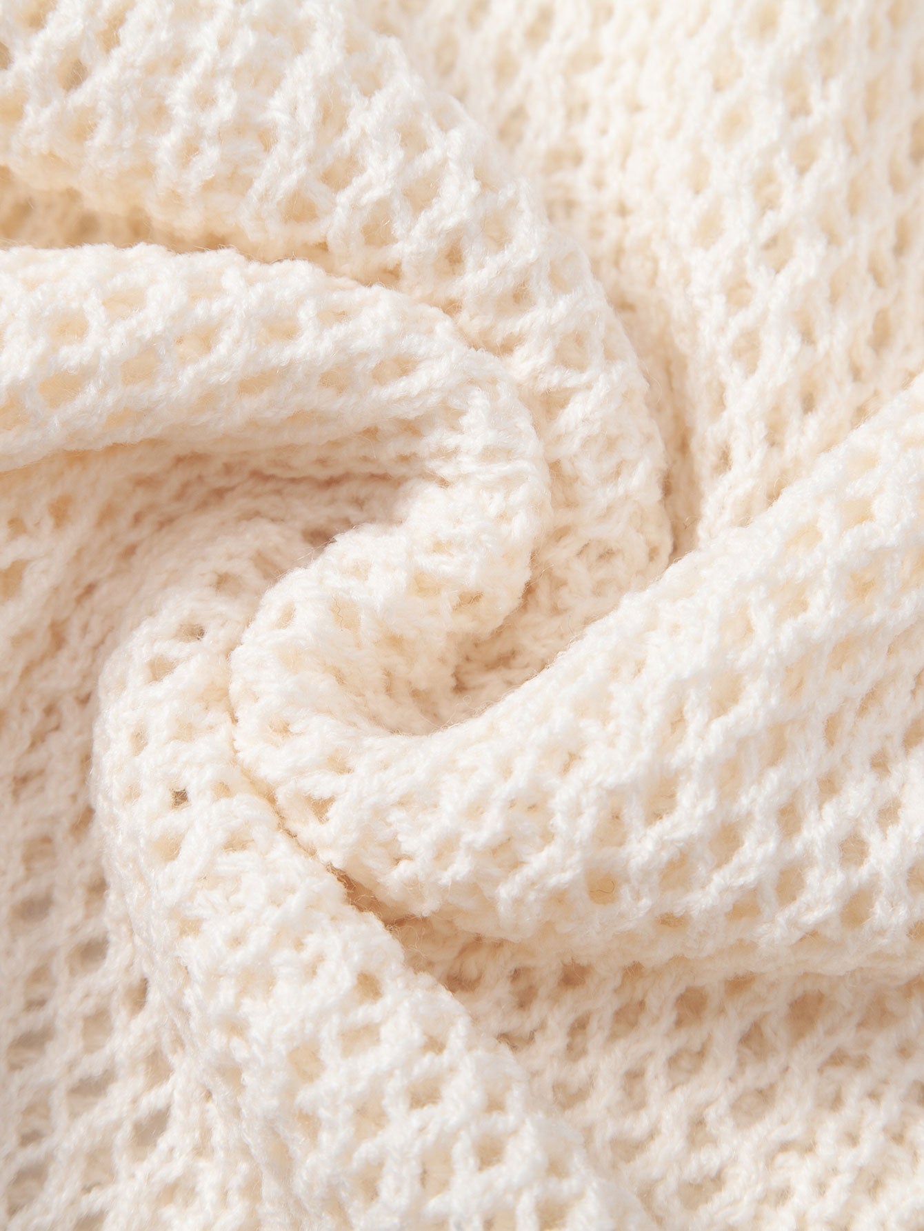 Relax Fit Crochet V Neck Knit Polo