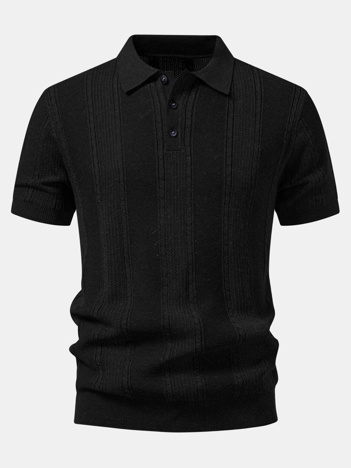 Linen Textured Knit Polo