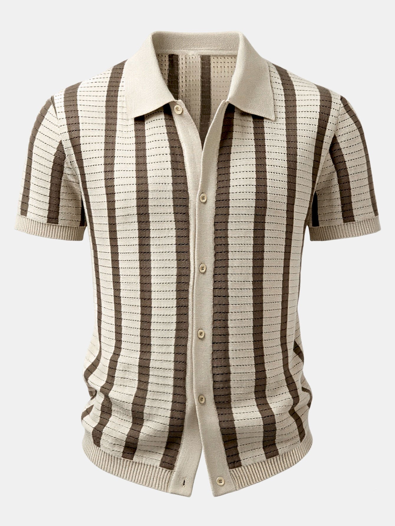 Stripe Button Up Knit Shirt