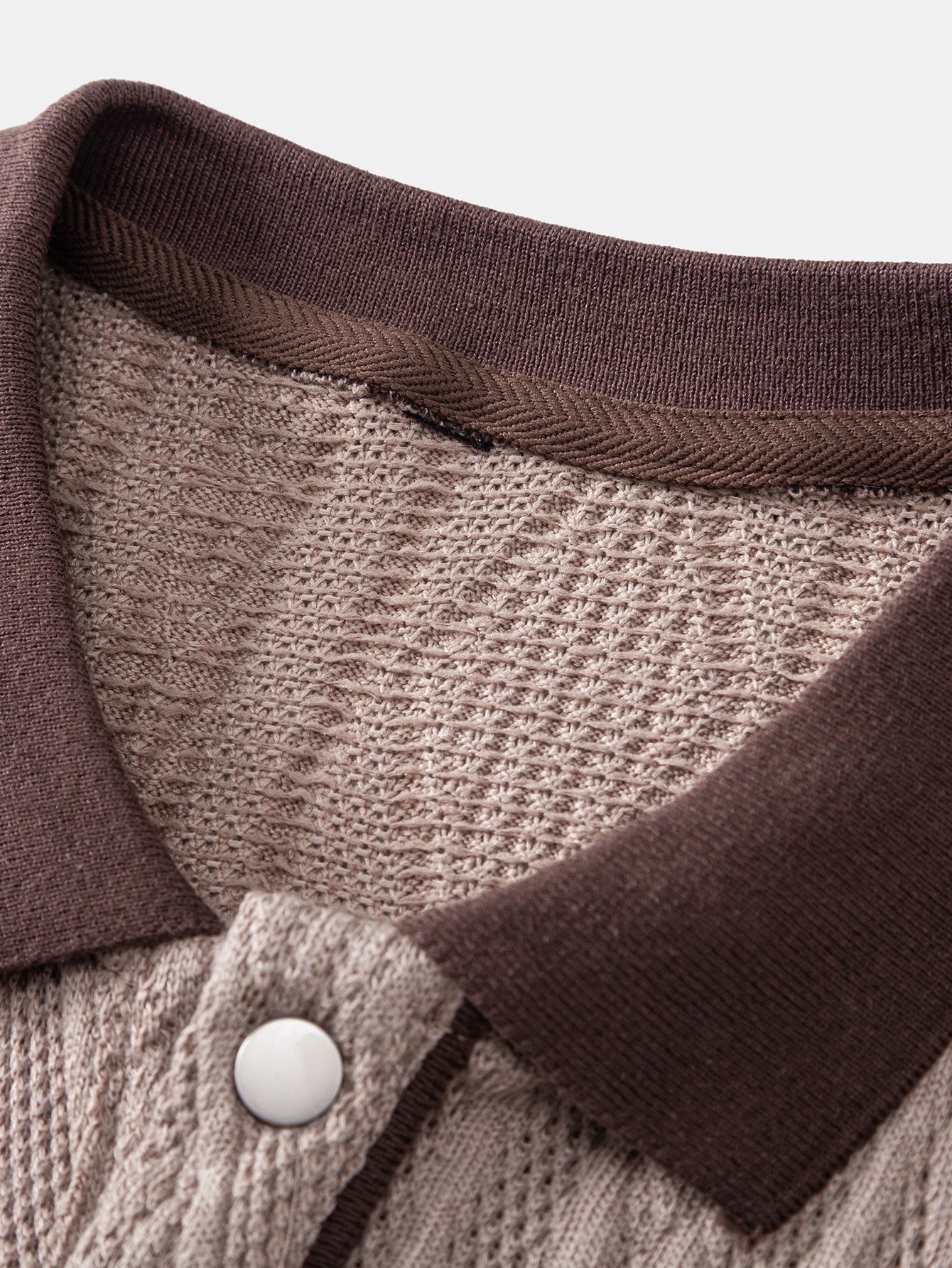 Contrast Geometry Jacquard Knit Polo