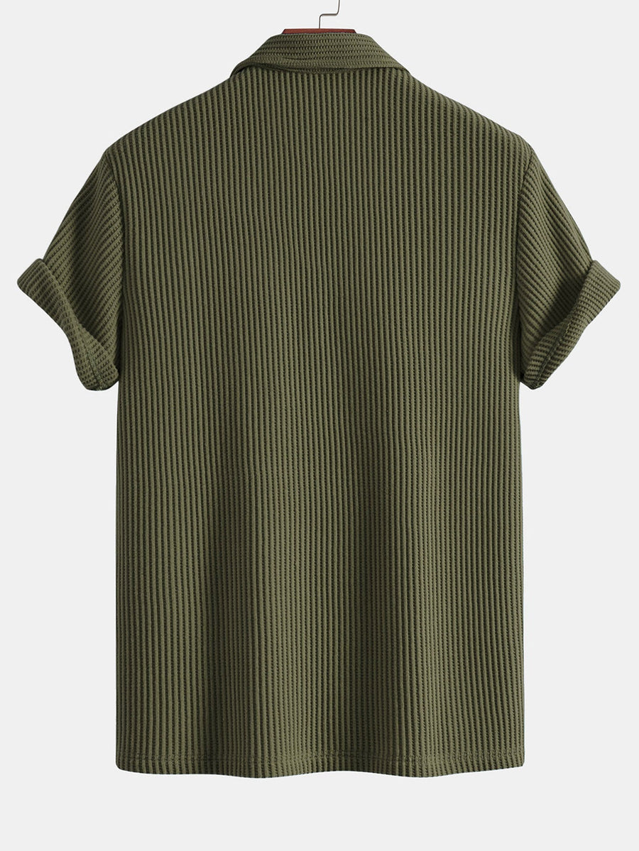 Short Sleeved Waffle Polo