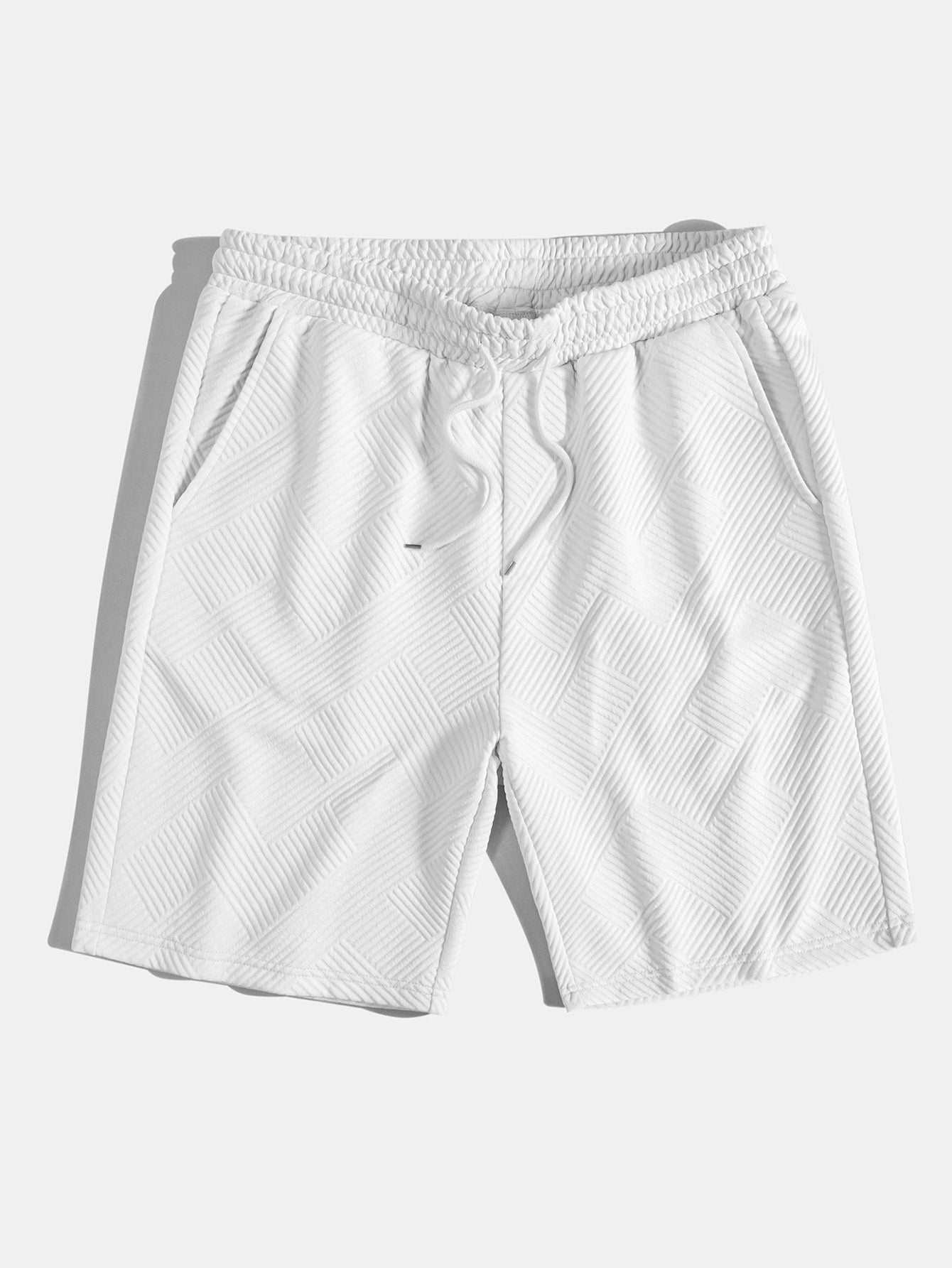 3 Pieces Striped Jacquard Drawstring Shorts