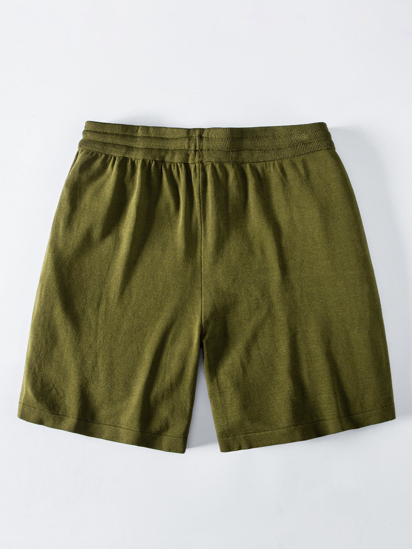 Solid Drawstring Knit Shorts