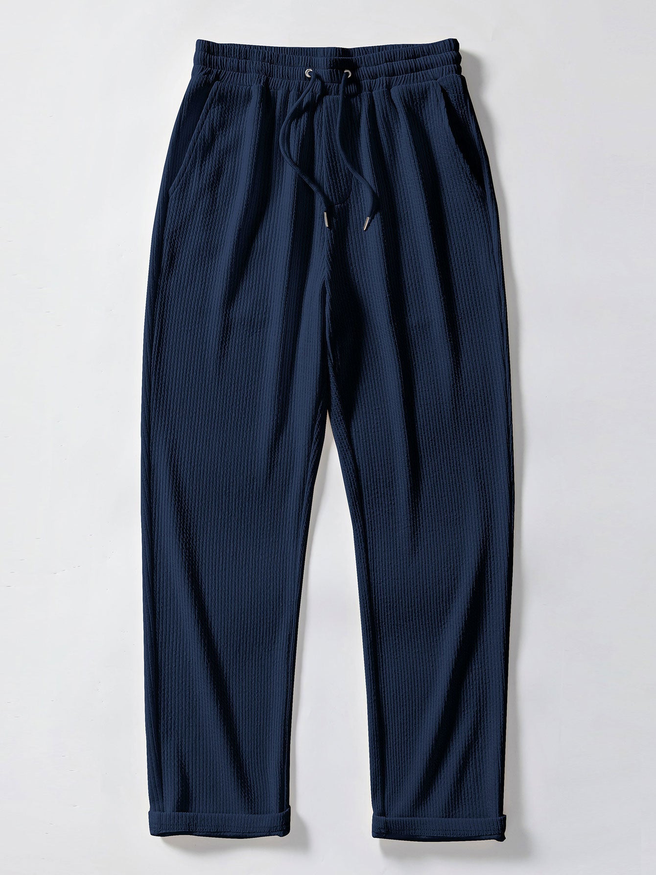 Straight Leg Ribbed Trousers