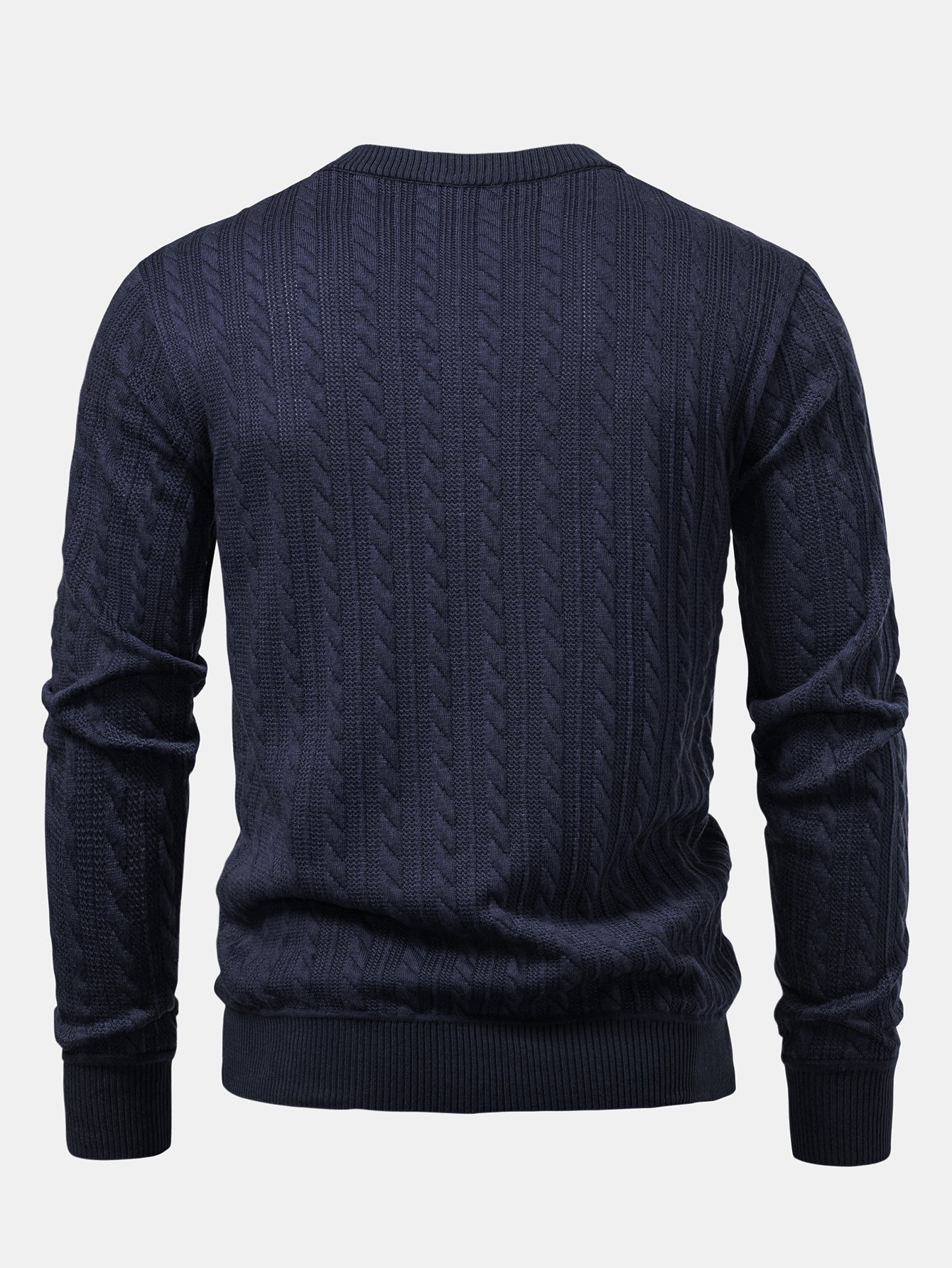 Stripe Jacquard Crew Neck Sweater