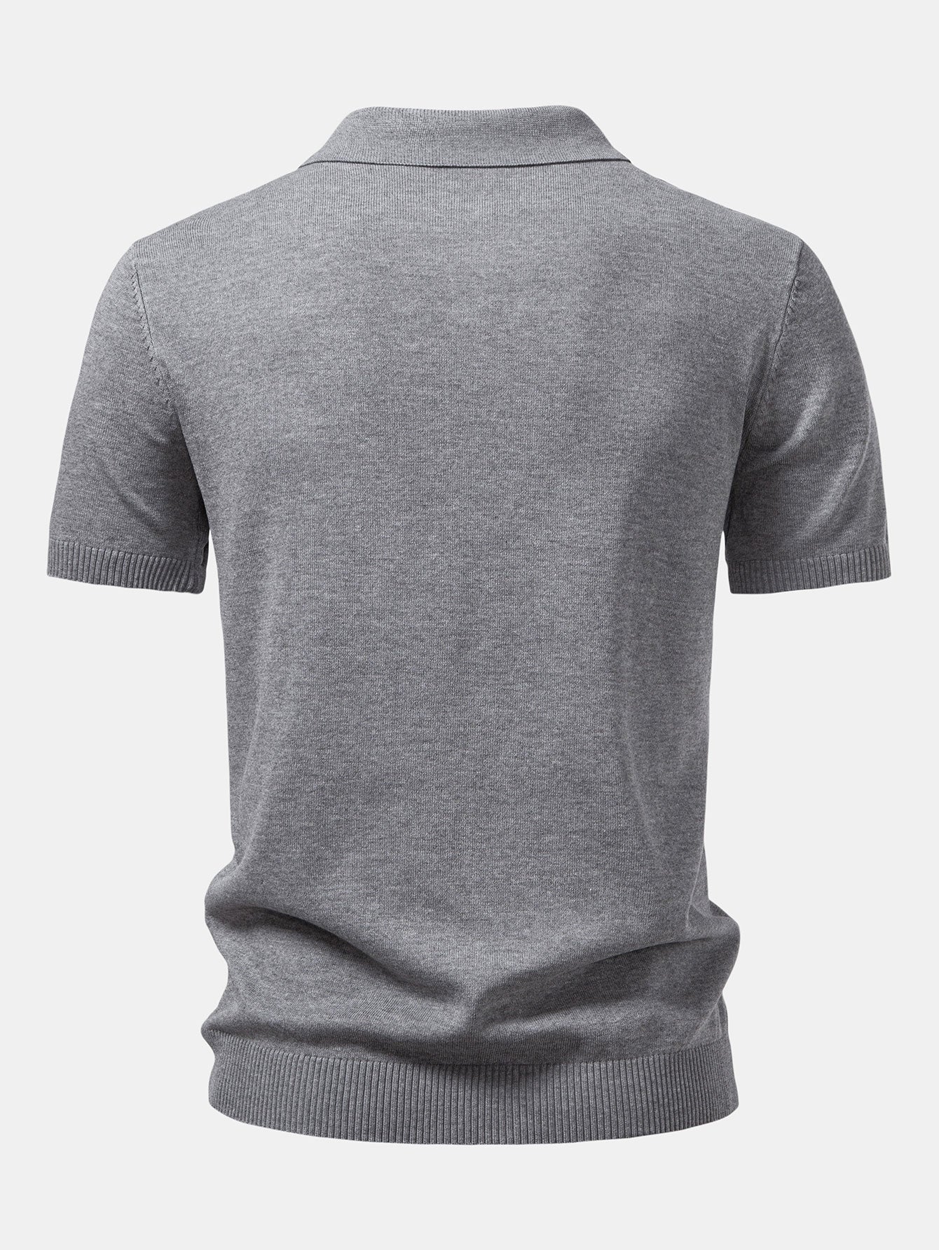 Twist Jacquard Knitted Zipper Polo Shirt