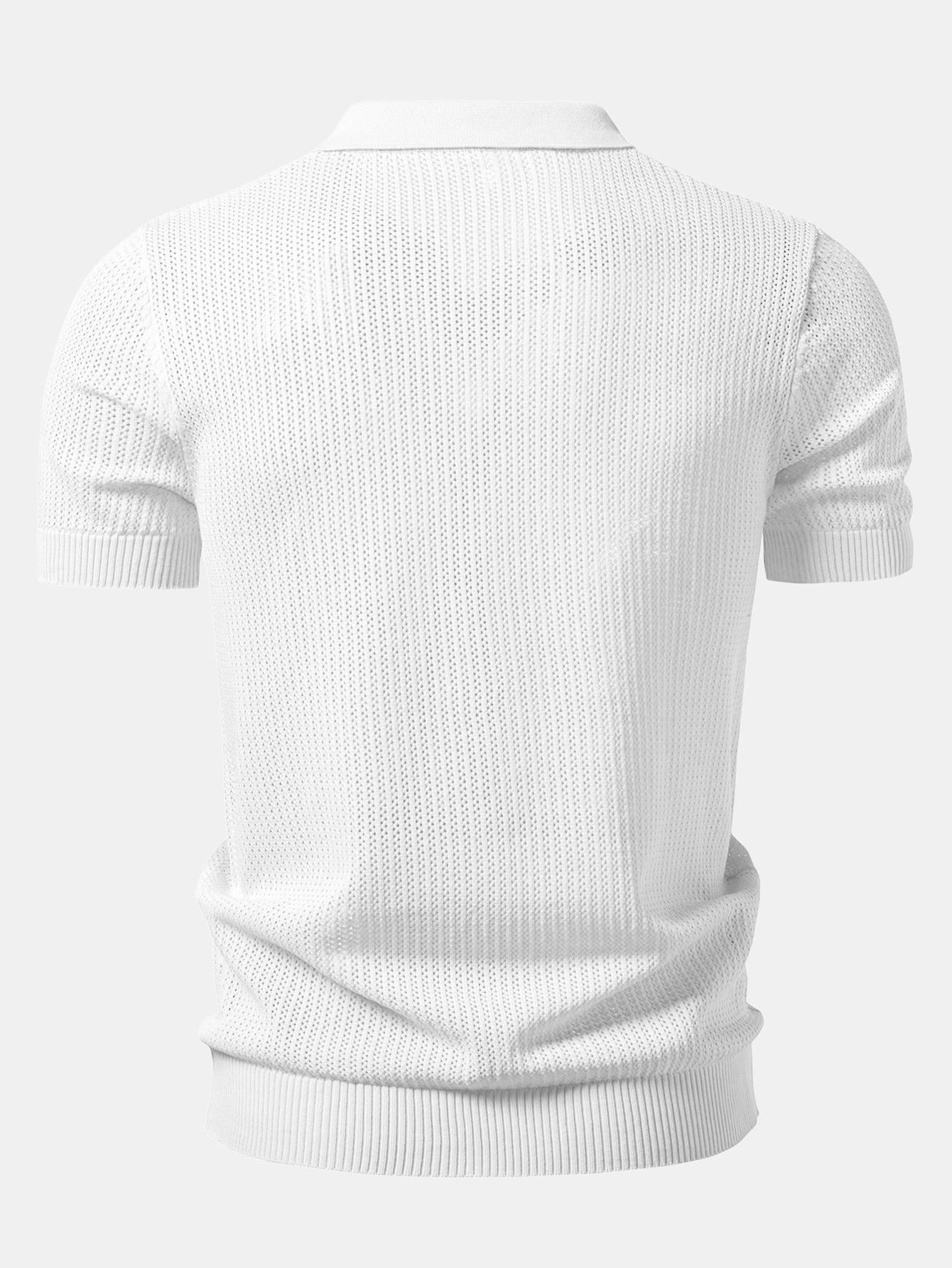 Johnny Collar Open Knit Polo