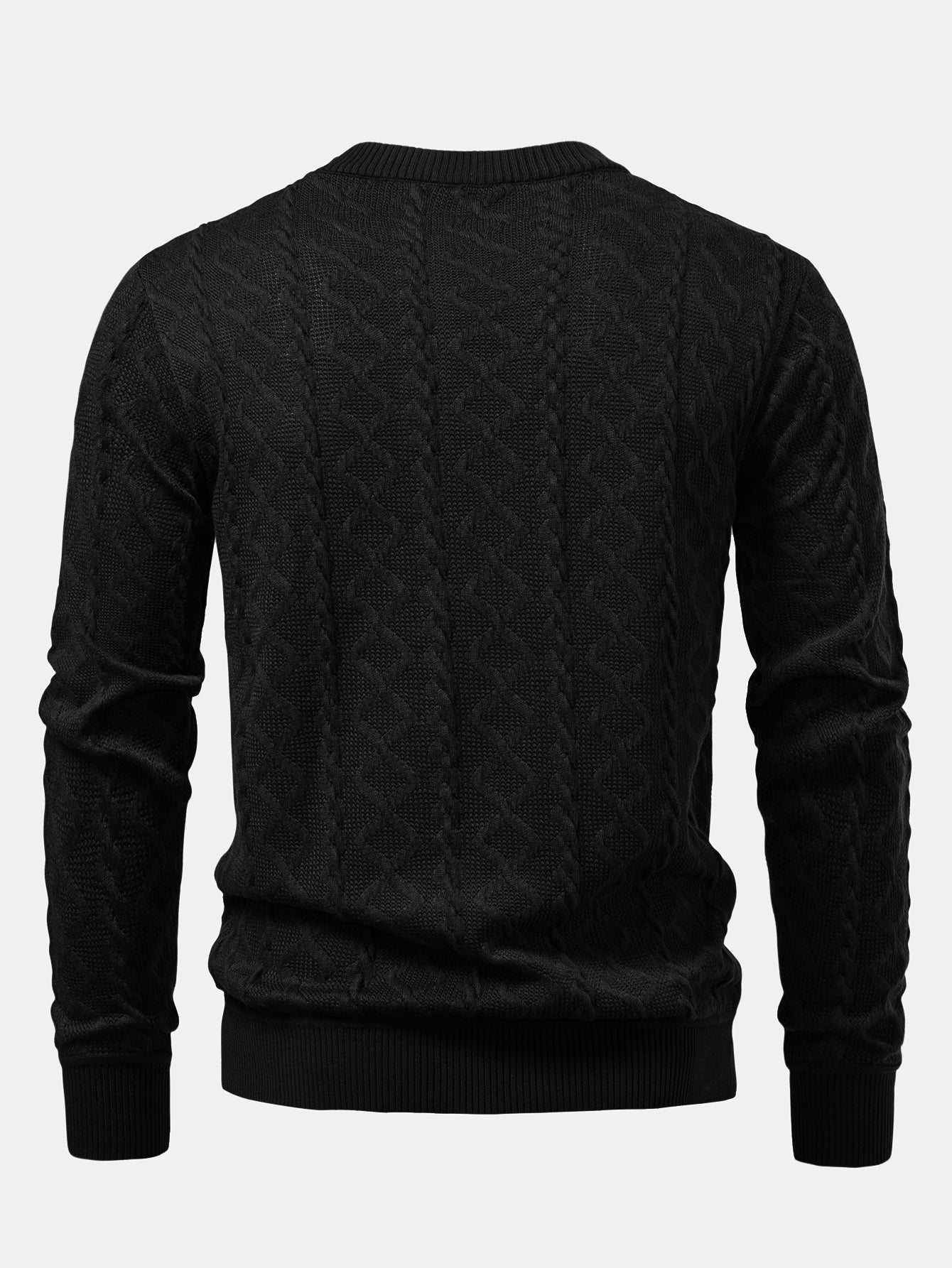 Geometric Jacquard Crew Neck Sweater