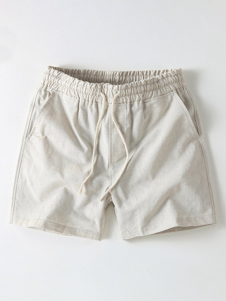 Cotton Linen Drawstring 5" Shorts