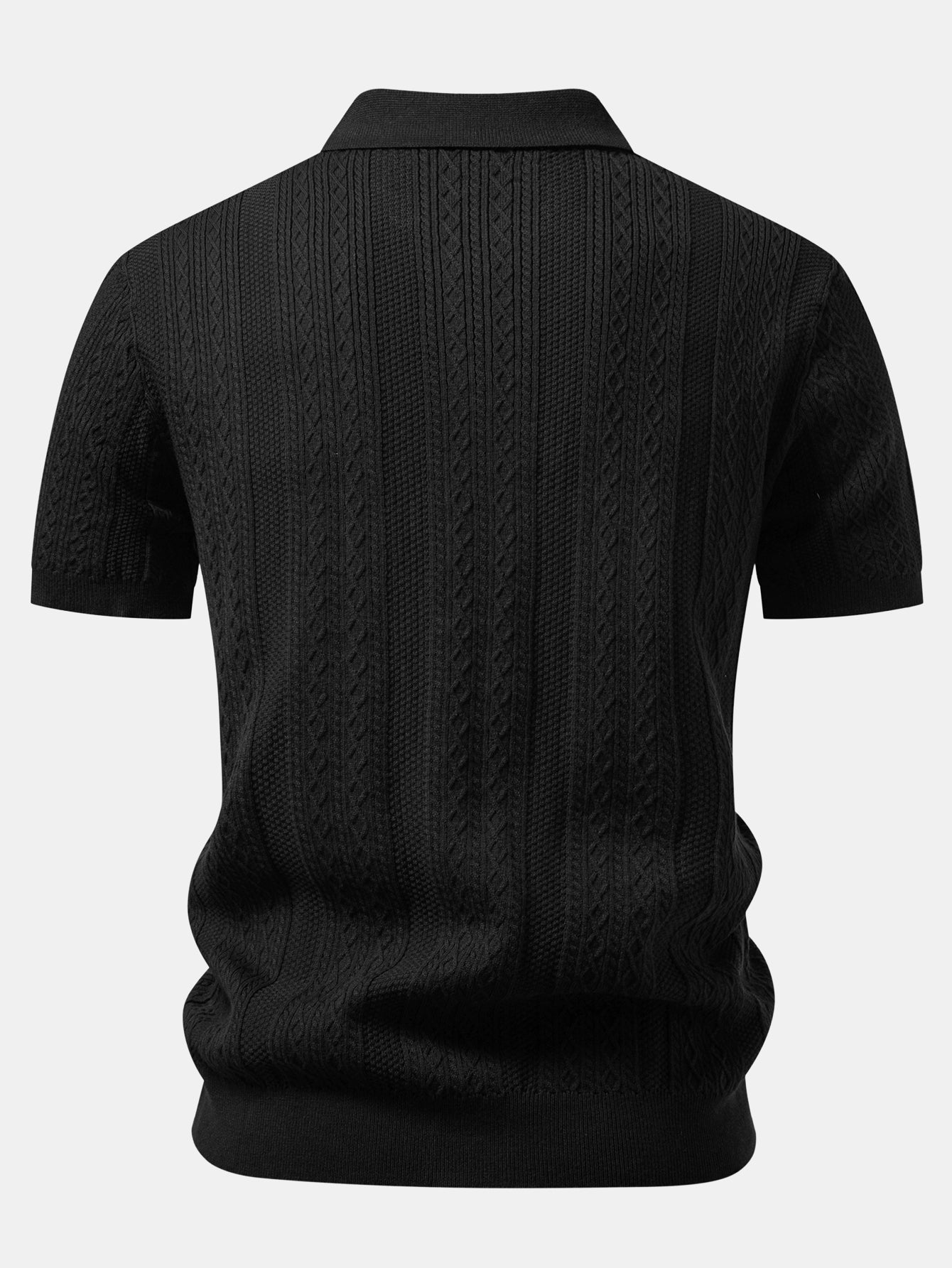 Geometric Jacquard Knit Polo